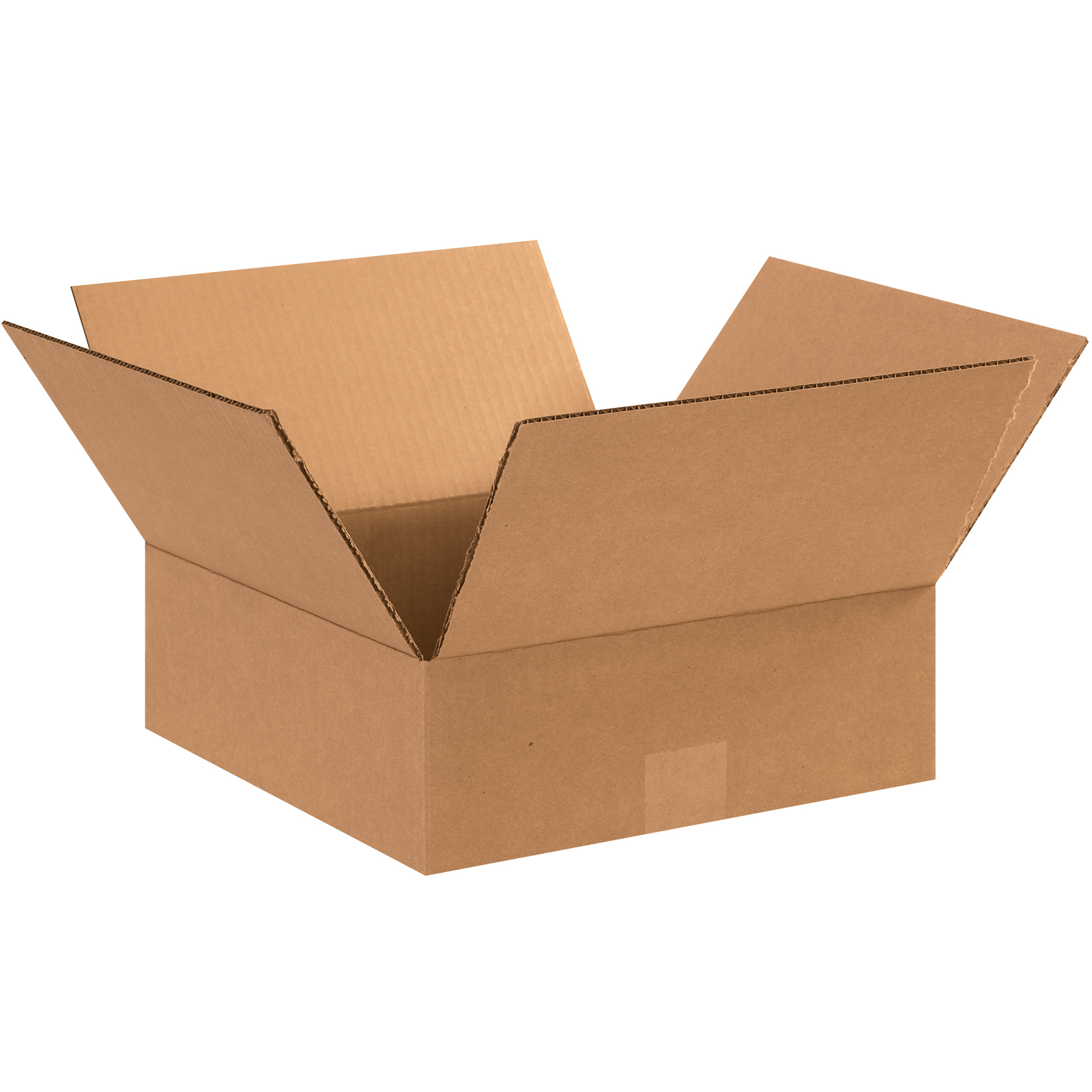Flat Corrugated Boxes, 11" x 11" x 4", Kraft, 25/Bundle; 500/Skid