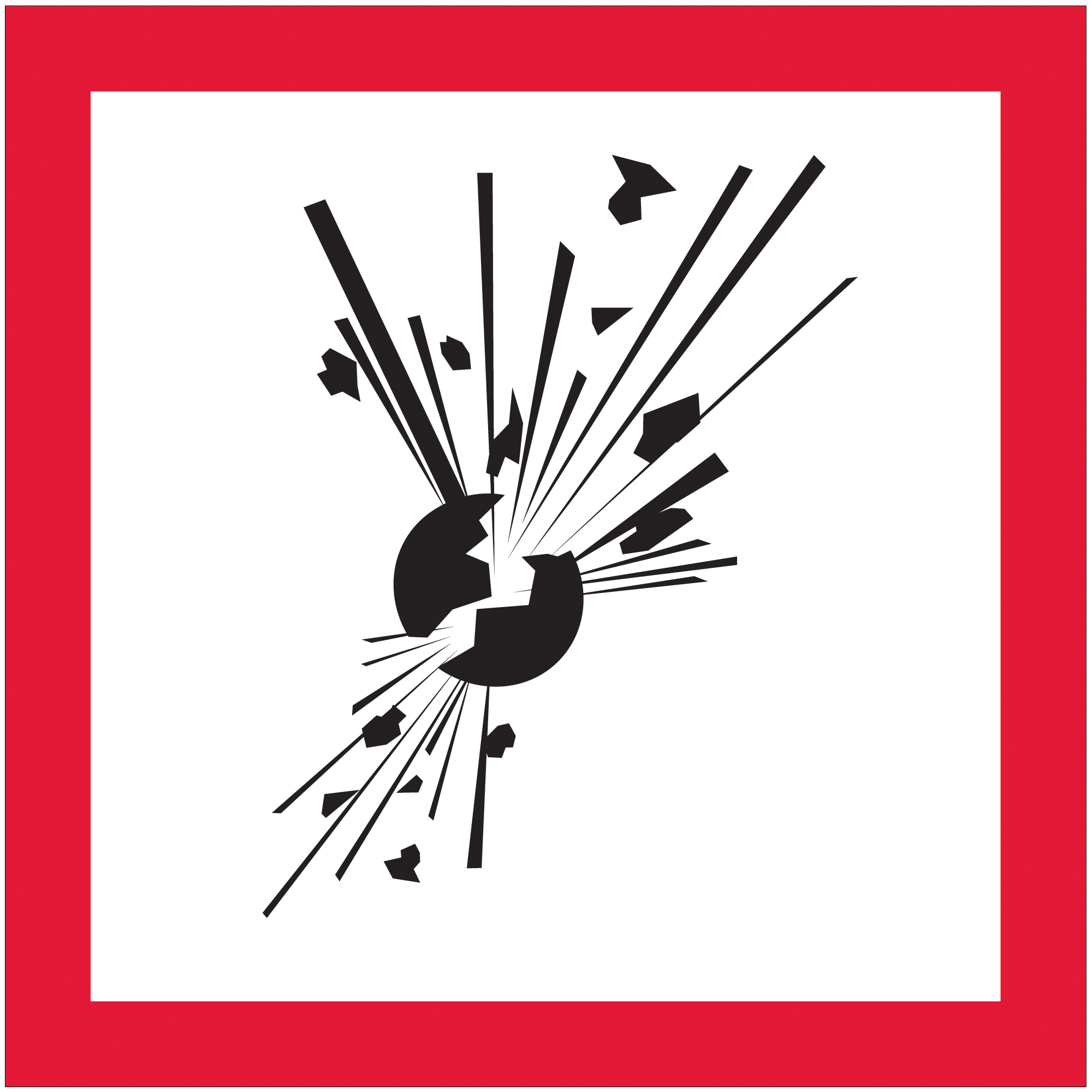 Tape Logic® Pictogram Labels, Exploding Bomb, 1" x 1", Black/Red/White, 500/Roll