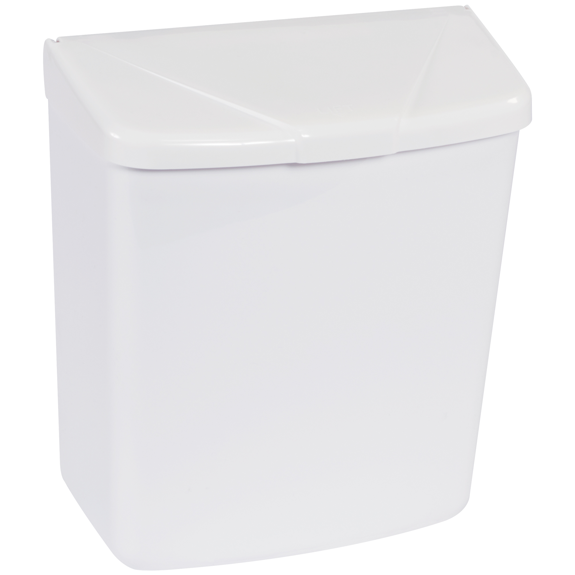 White Wall Mountable Sanitary Napkin Receptacle, 11" x 9" x 5", White, 1/Case