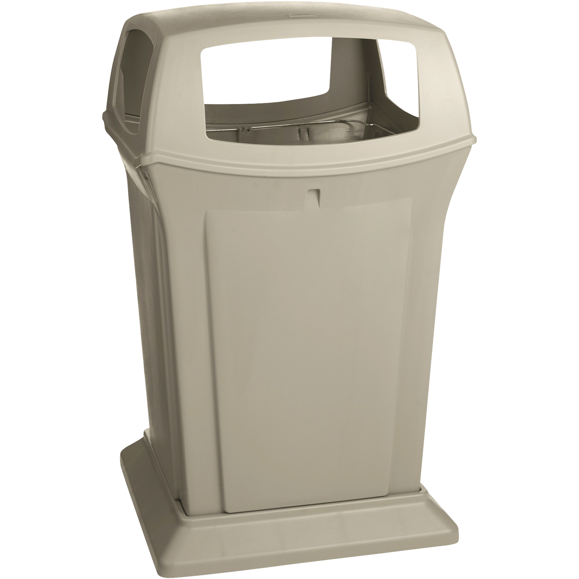 Rubbermaid® Ranger® Trash Can, 45 Gallon, 4-Way, Beige, 1/Each