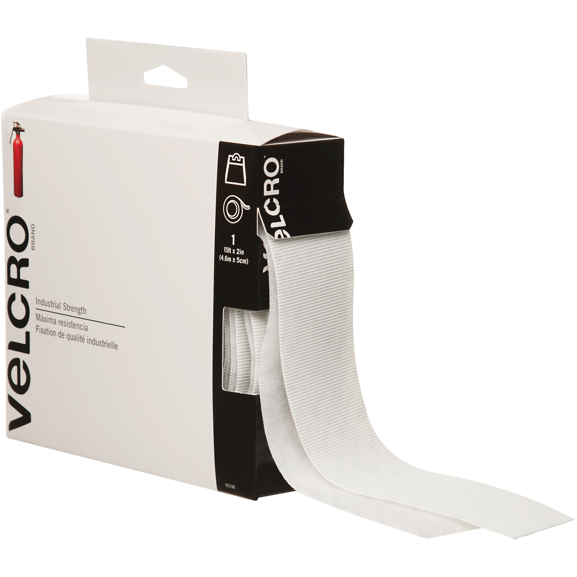 Velcro® Tape, Combo Packs, 2" x 15', White, 1/Case