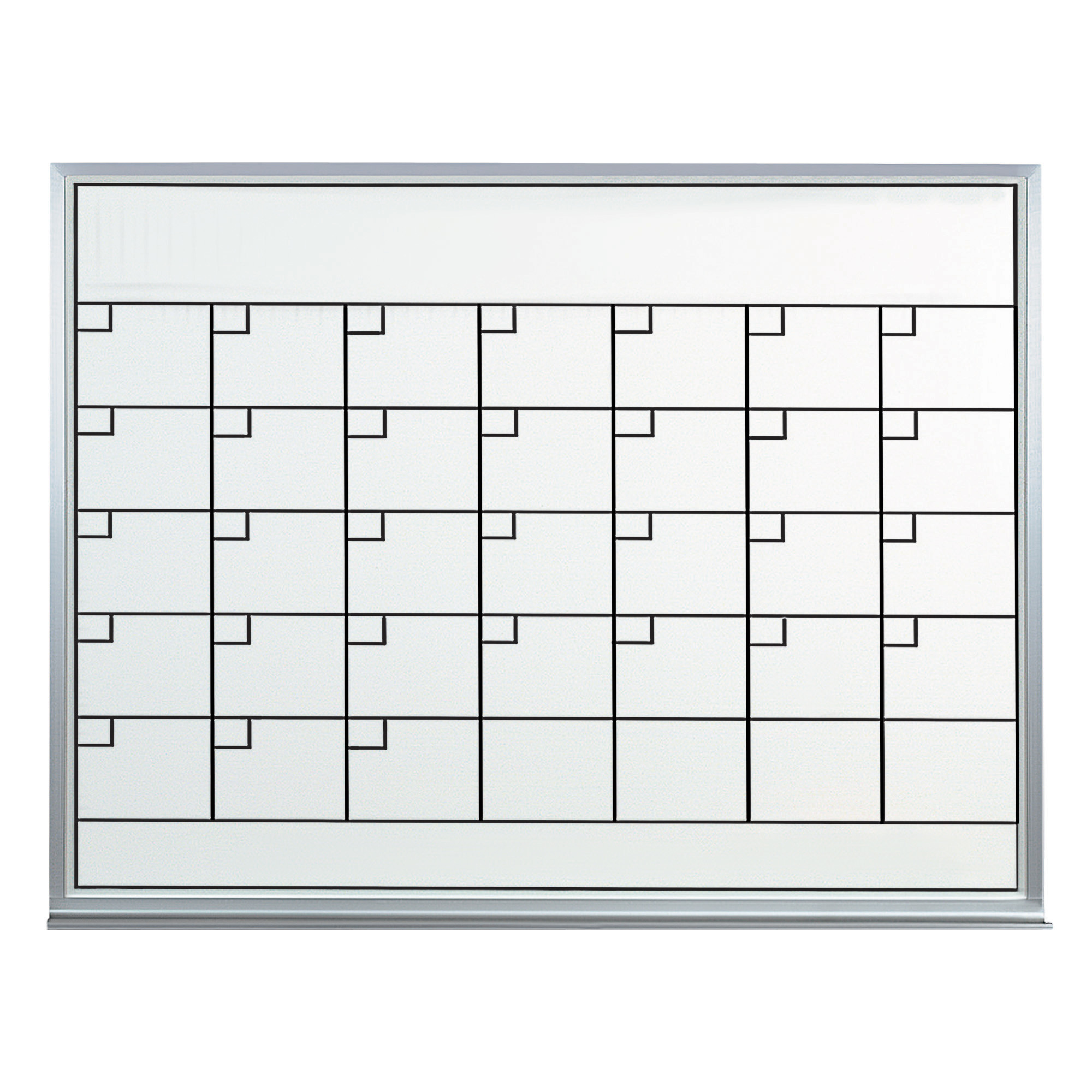 Dry Erase 1 Month Calendar, 3' x 2', White, 1/Each