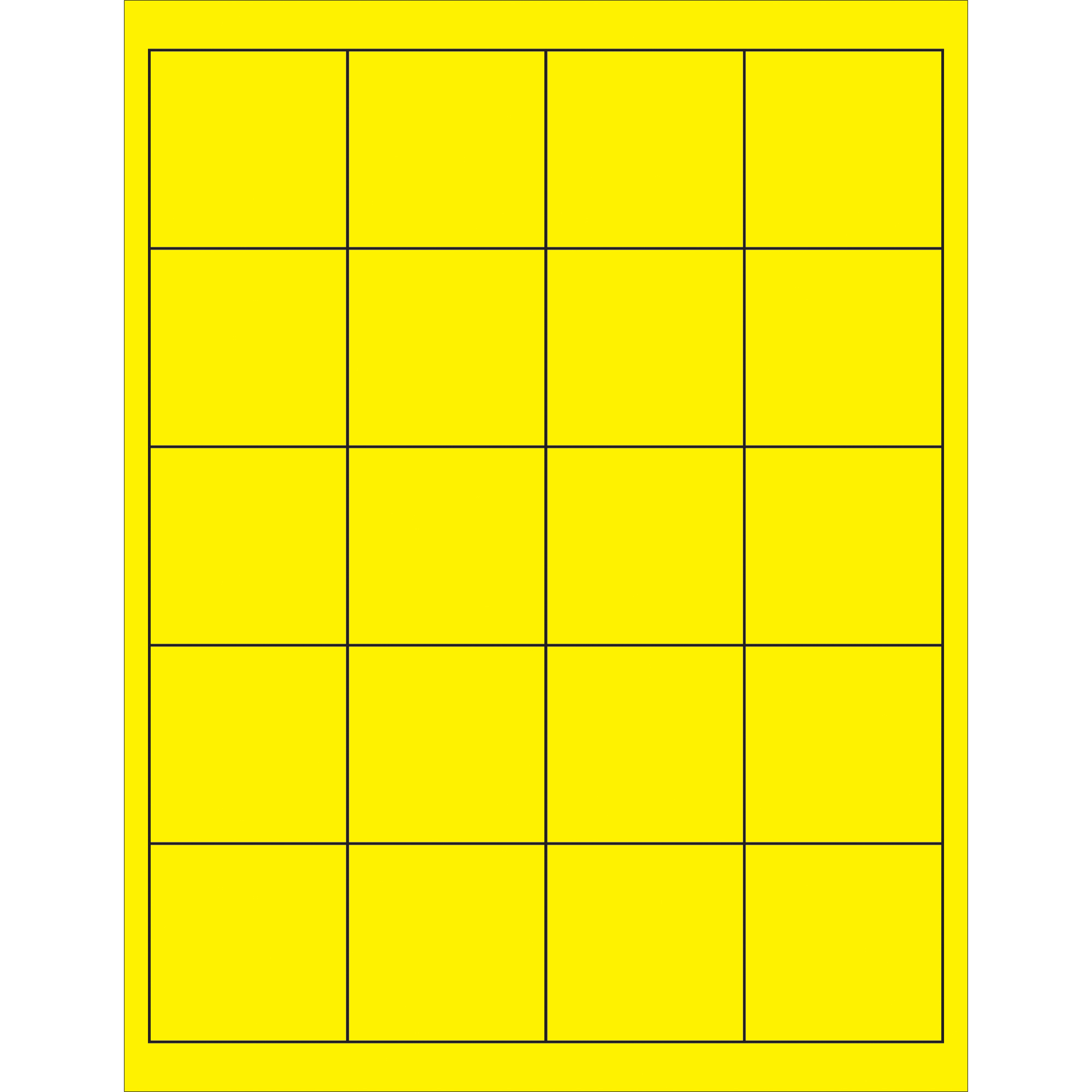 Tape Logic® Rectangle Laser Labels, 2" x 2", Fluorescent Yellow, 2000/Case