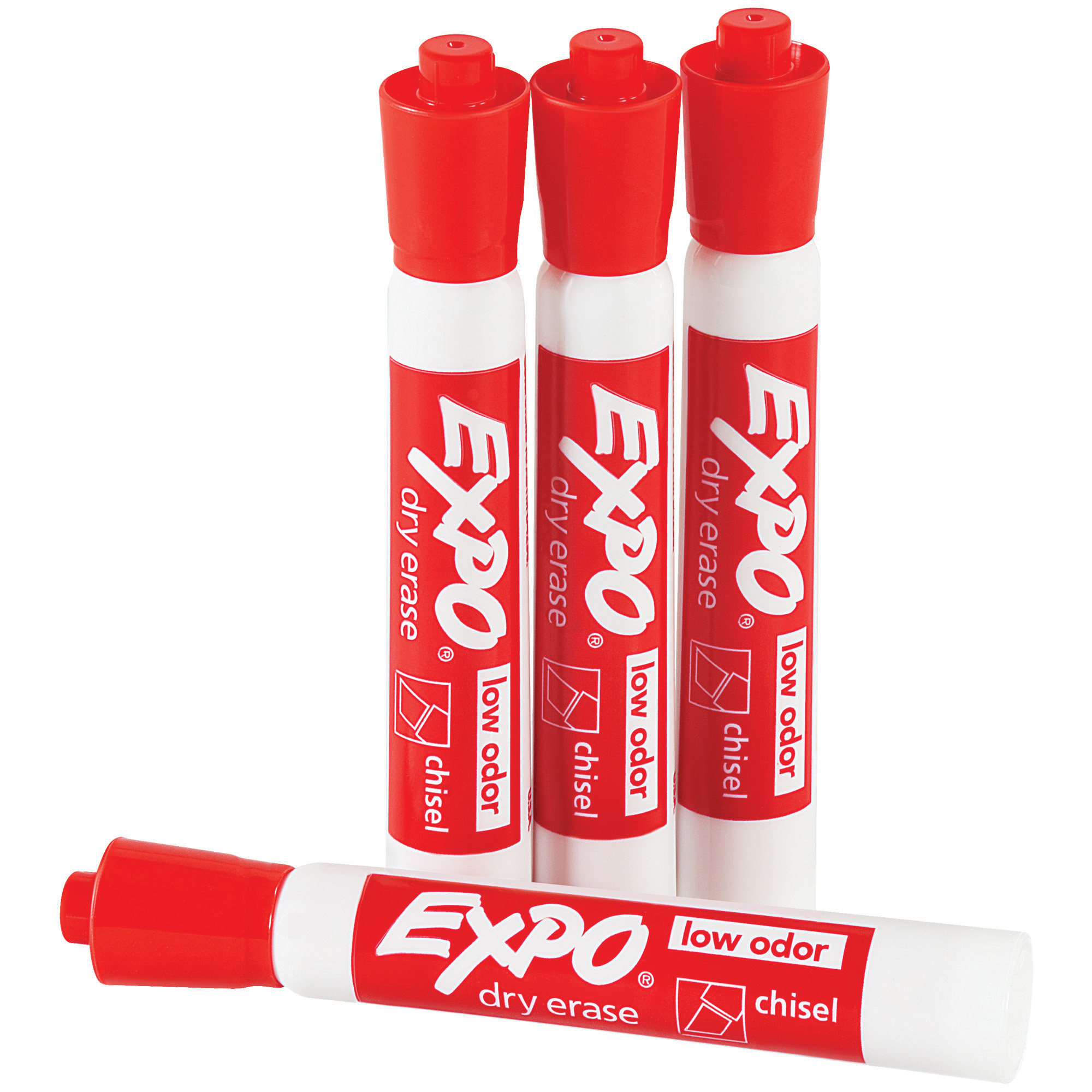 Expo® Dry Erase Markers, Red, 12/Case