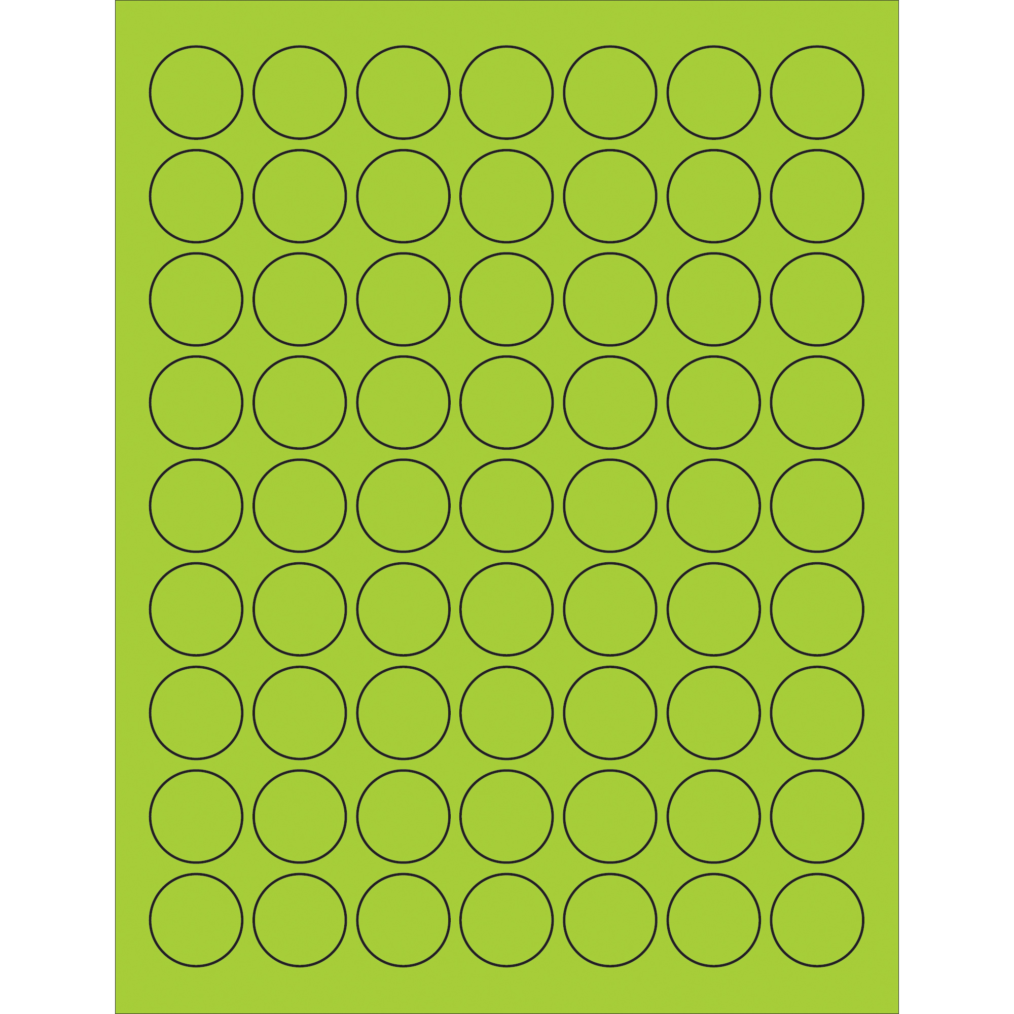 Tape Logic® Circle Laser Labels, 1", Fluorescent Green, 6300/Case