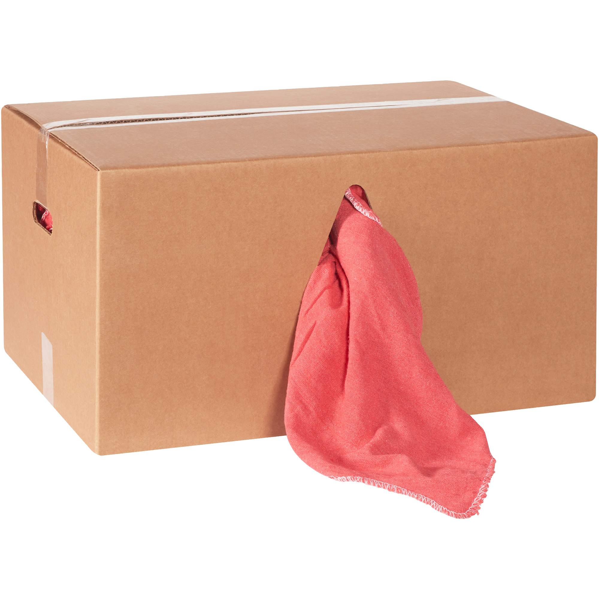 Box of Shop Towel Rags, 14" x 14", Red, 350/Case, 25 Lbs/Case