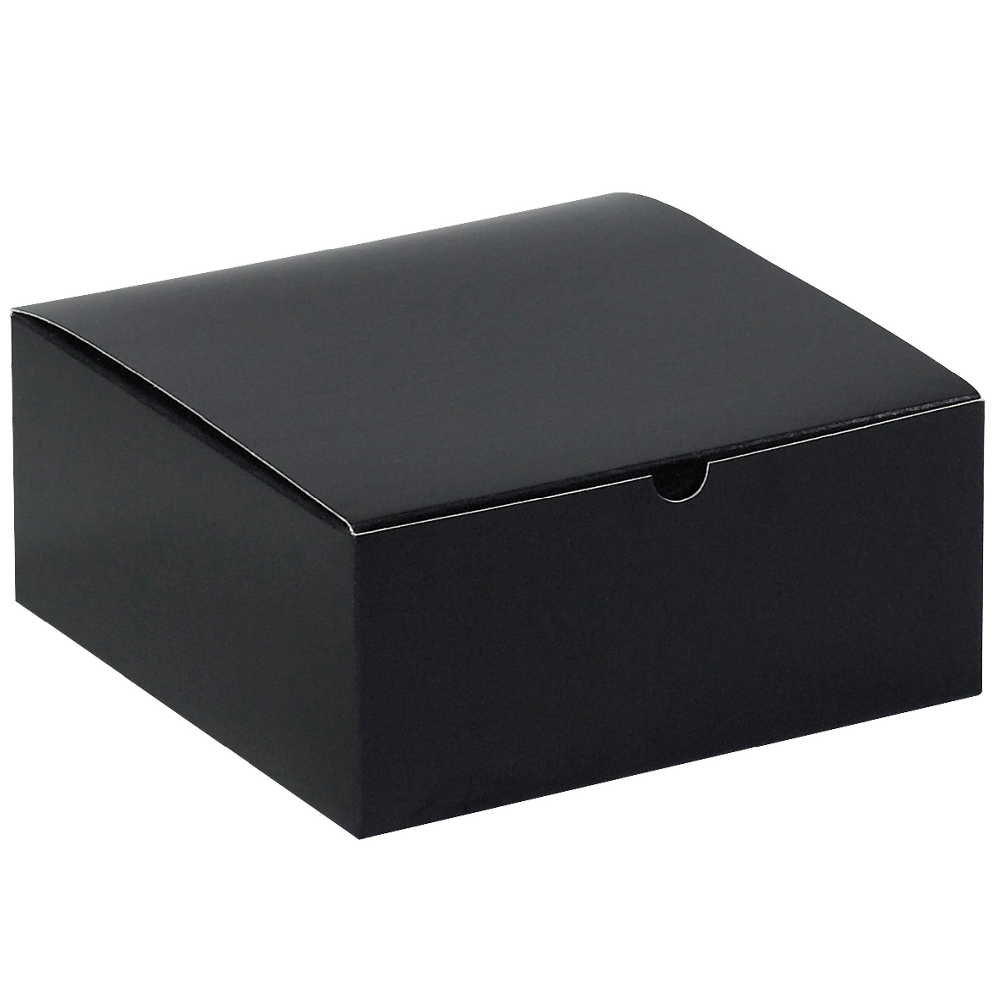 Gift Boxes, 8" x 8" x 3 1/2", Black Gloss, 100/Case