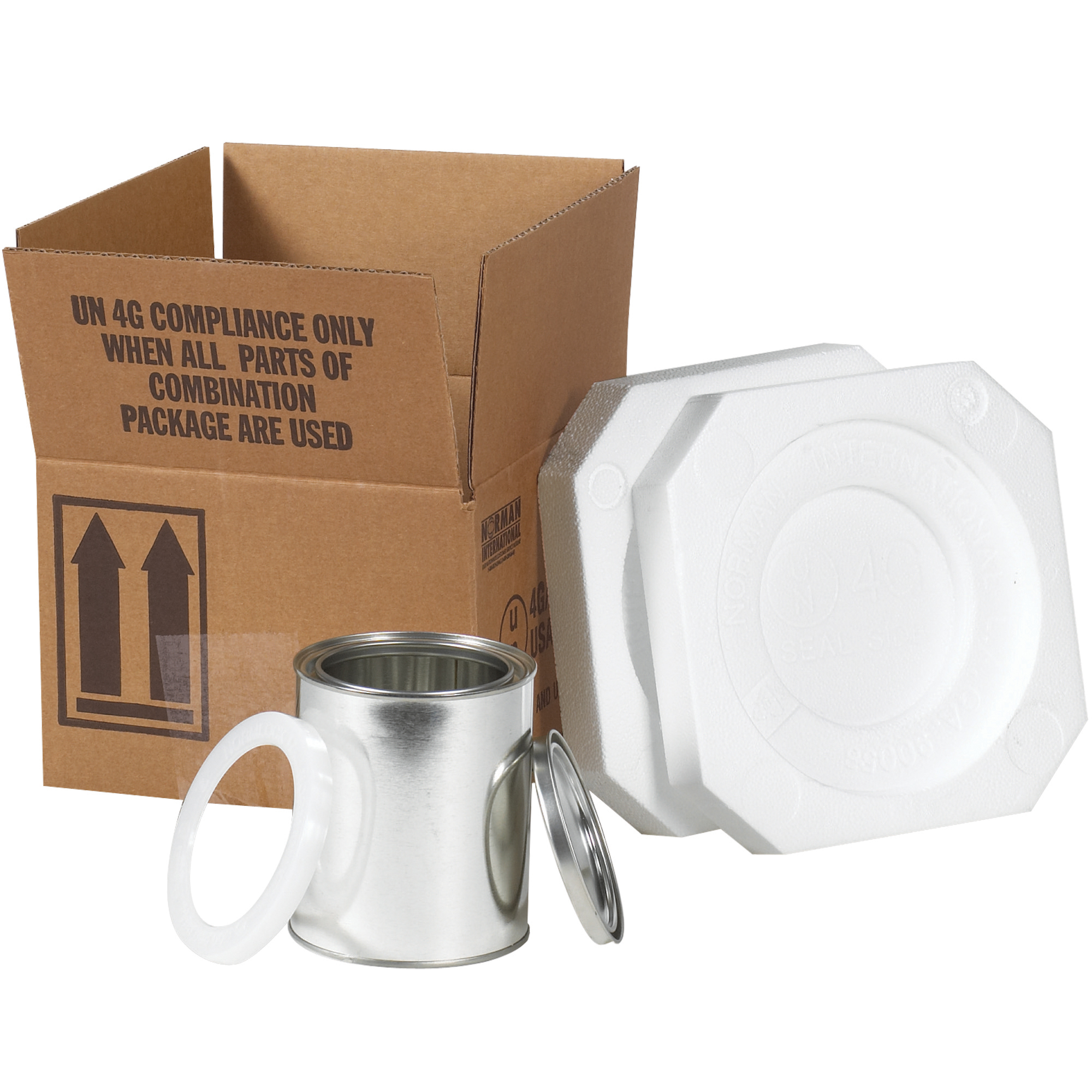 Foam Haz Mat Shipper Kit, 1 - 1 Quart, 5 1/8" x 5 1/8" x 6 3/16", Kraft, 1/Each; 120/Skid