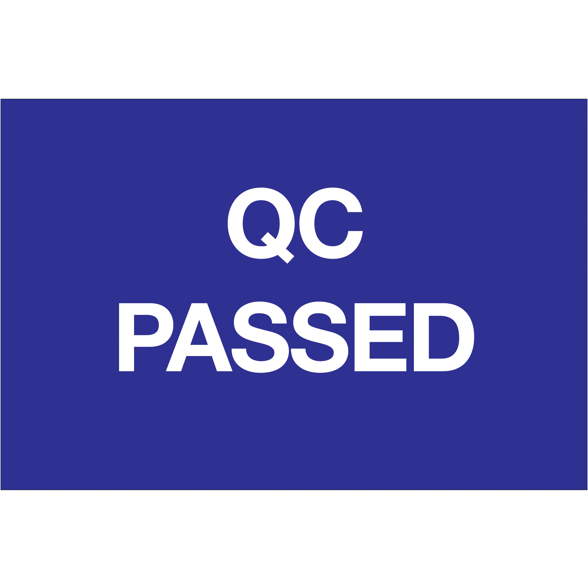 Tape Logic® Labels, "QC Passed", 2" x 3", Blue/White, 500/Roll