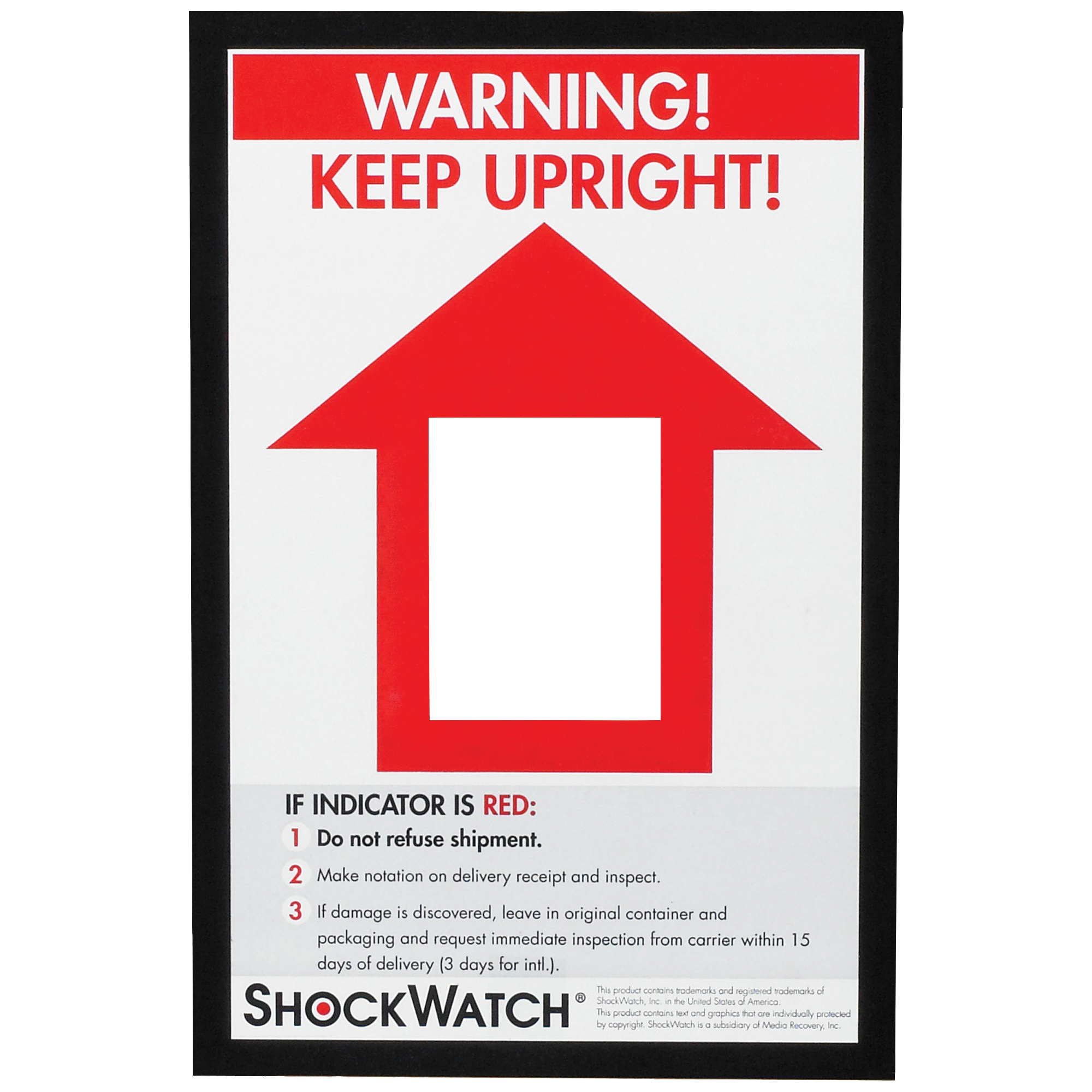 Tiltwatch® XTR Companion Label, White/Red, 200/Case