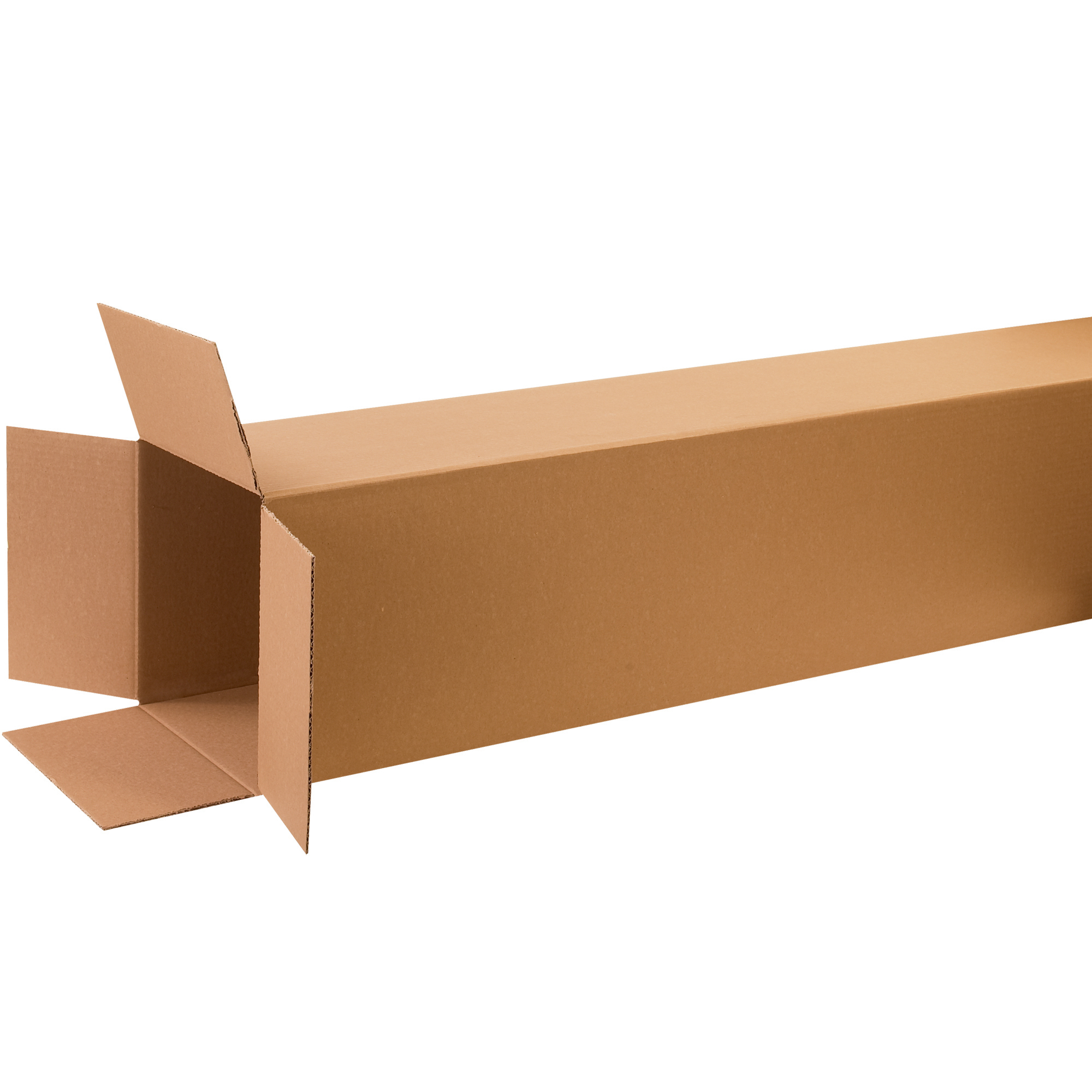 Tall Corrugated Boxes, 12" x 12" x 60", Kraft, 10/Bundle; 120/Skid