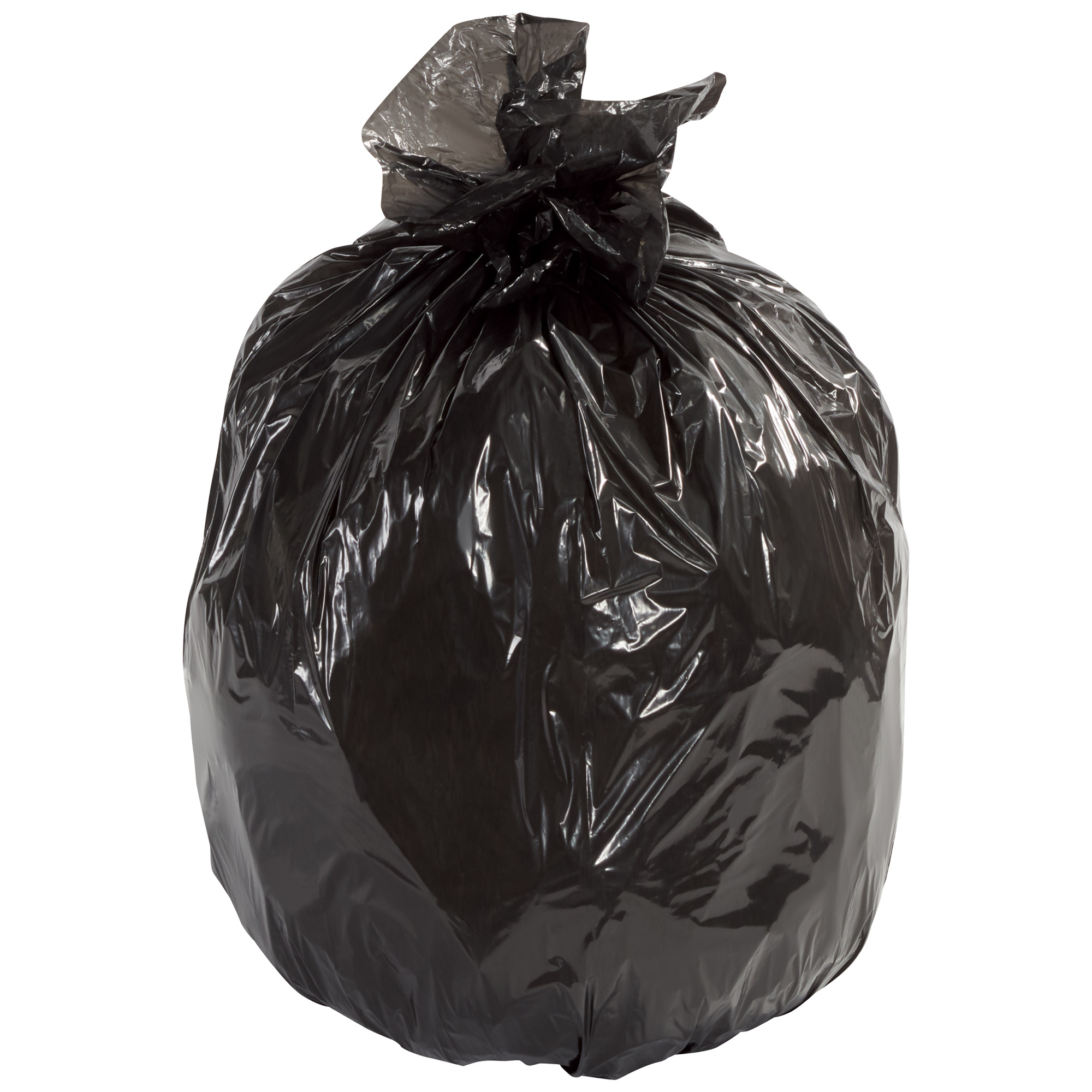 Second Chance Trash Liners, 44 - 55 Gallon, 1.25 Mil., Flat Pack, 36" x 58", Black, 100/Case