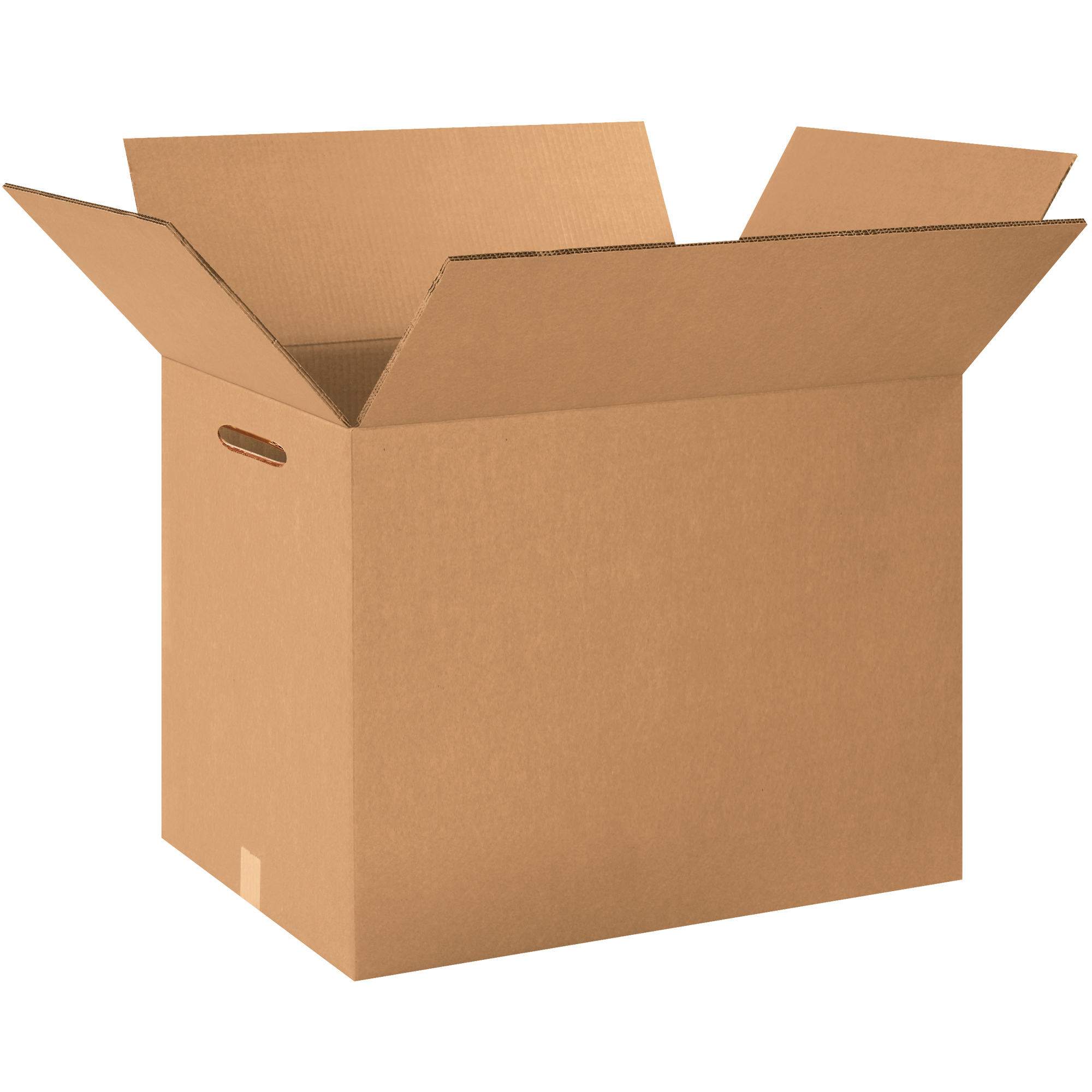 Double Wall Boxes with Hand Holes, 24" x 24" x 12", Kraft, 10/Bundle; 90/Skid