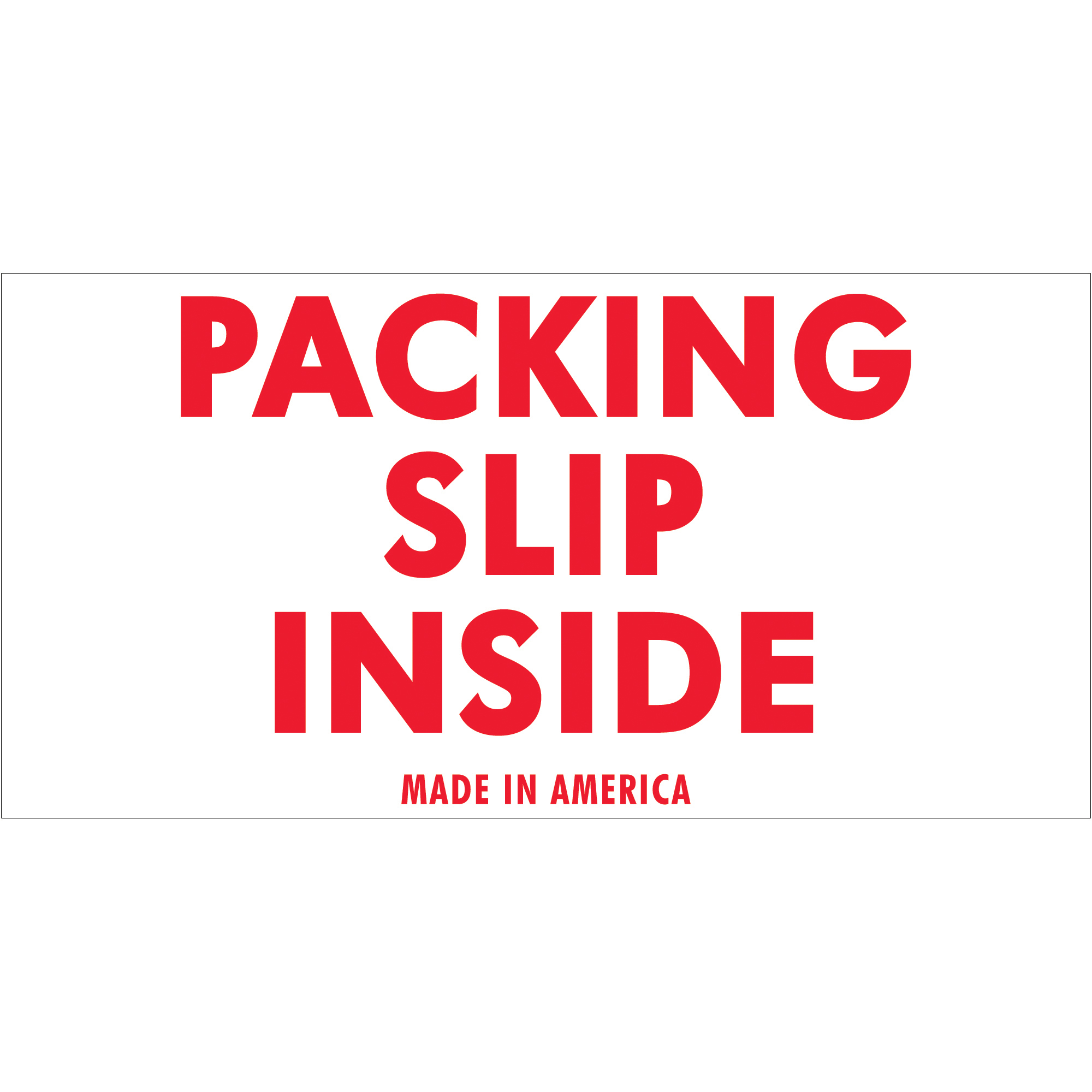Tape Logic® Labels, "Packing Slip Inside", 2" x 4", Red/White, 500/Roll