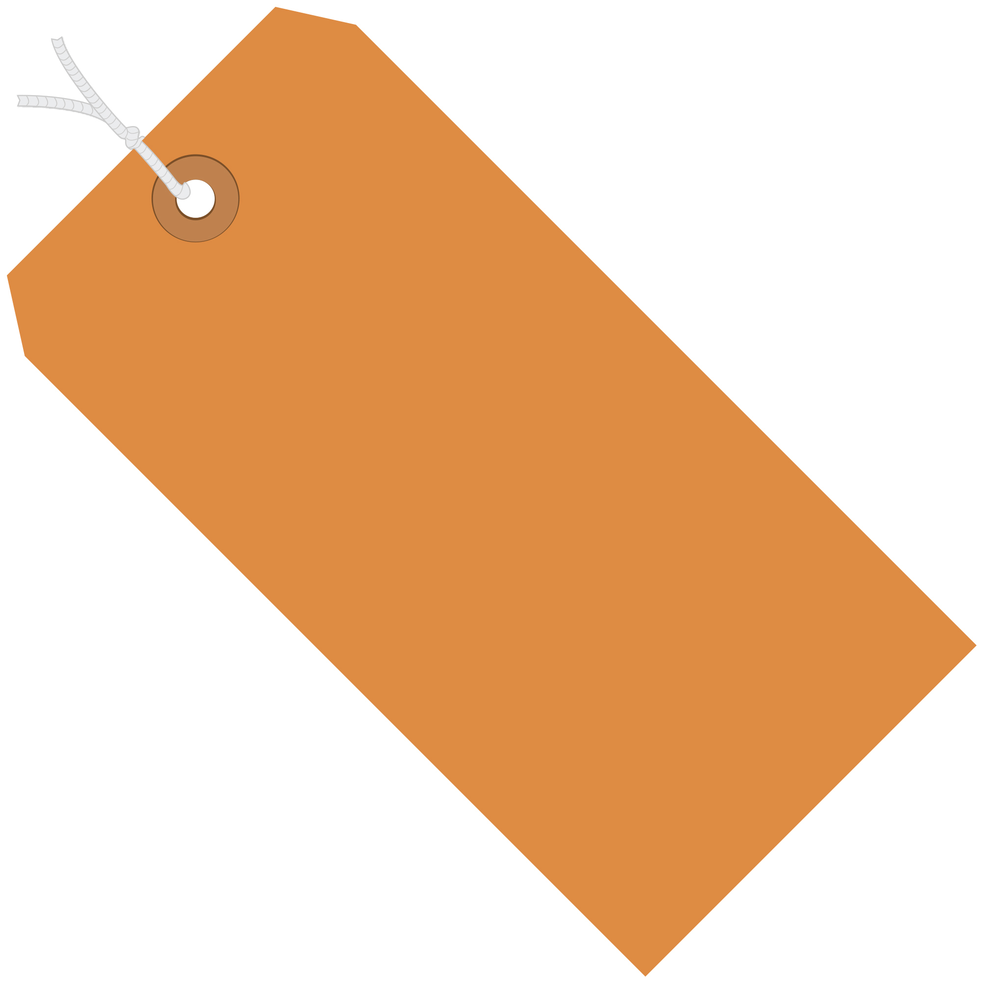 Shipping Tags, Pre-Strung, 13 Pt., 8" x 4", Orange 500/Case
