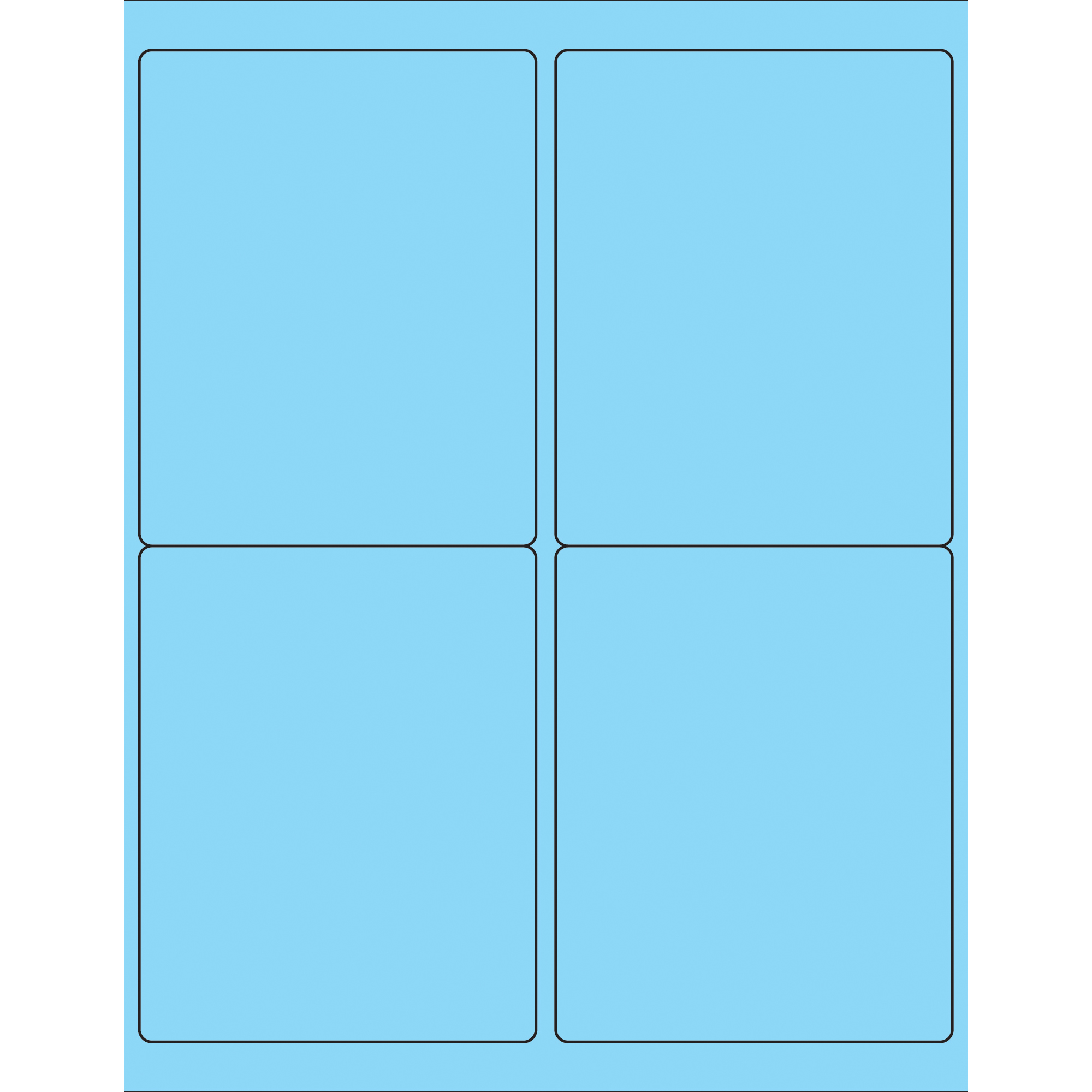 Tape Logic® Rectangle Laser Labels, 4" x 5", Pastel Blue, 400/Case