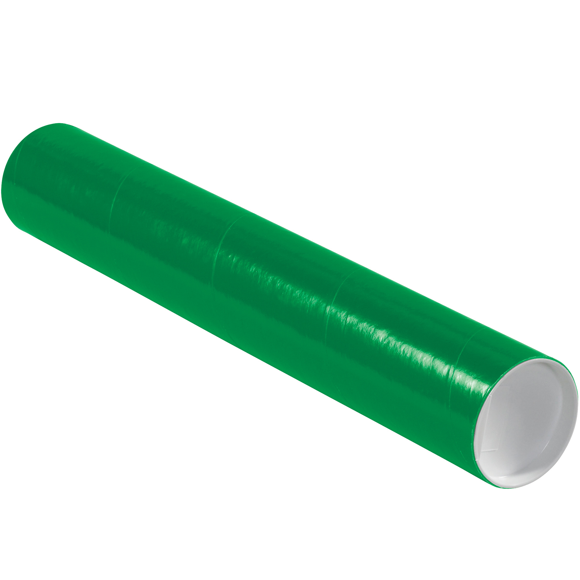 Mailing Tubes with Caps, 3" x 18", Green, 24/Case