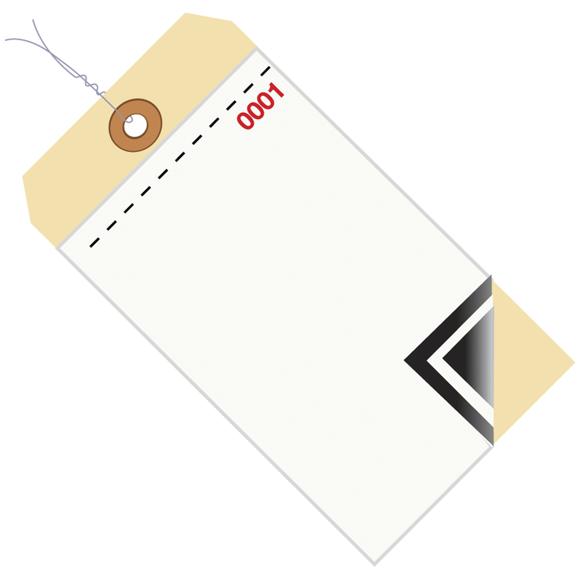 Inventory Tags, 3 Part Blank w/Carbon #8, Pre-Wired, (0001-0499), 6 1/4" x 3 1/8", White/Manila, 500/Case