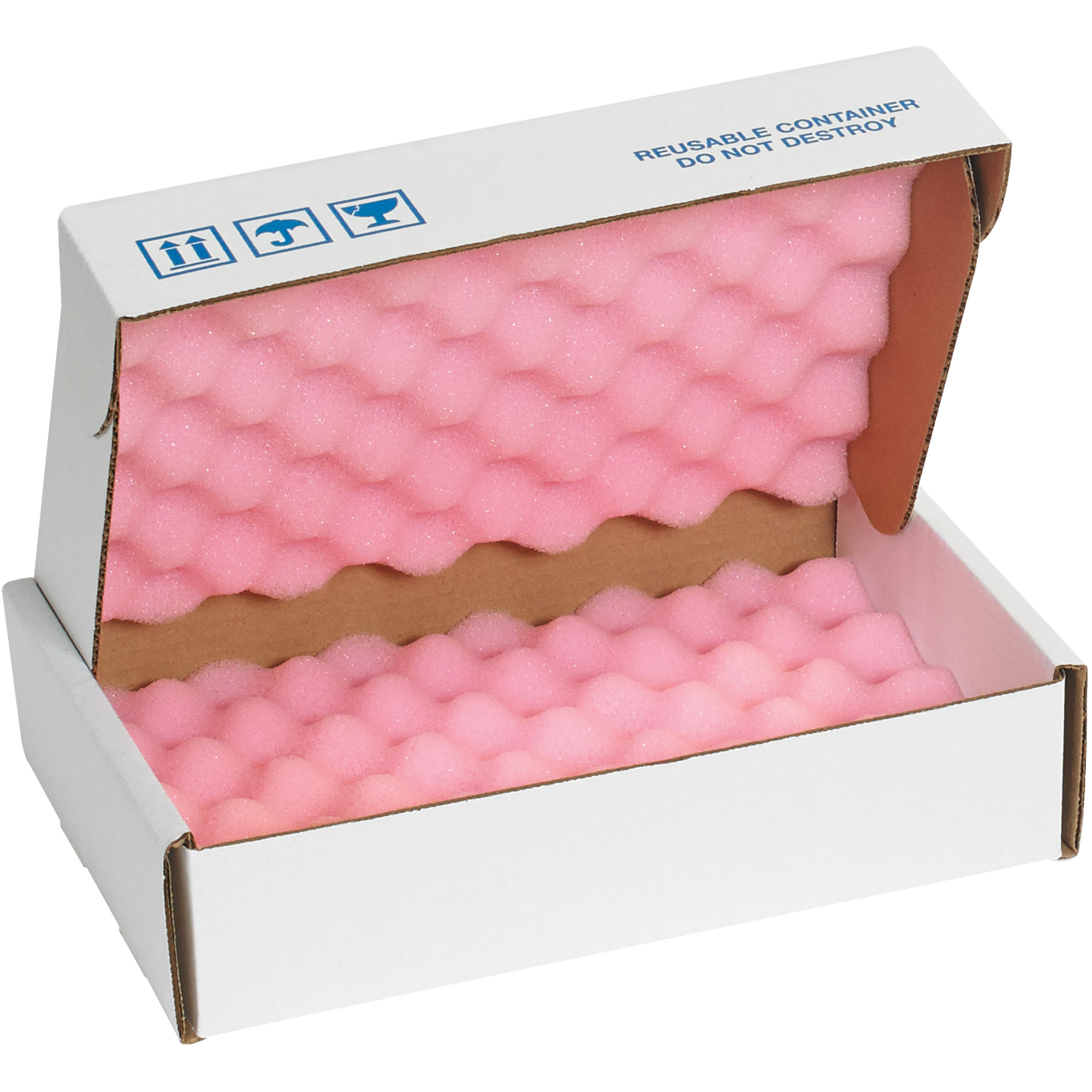 Anti-Static Foam Shippers, 12" x 8" x 2 3/4", Pink/White, 24/Case