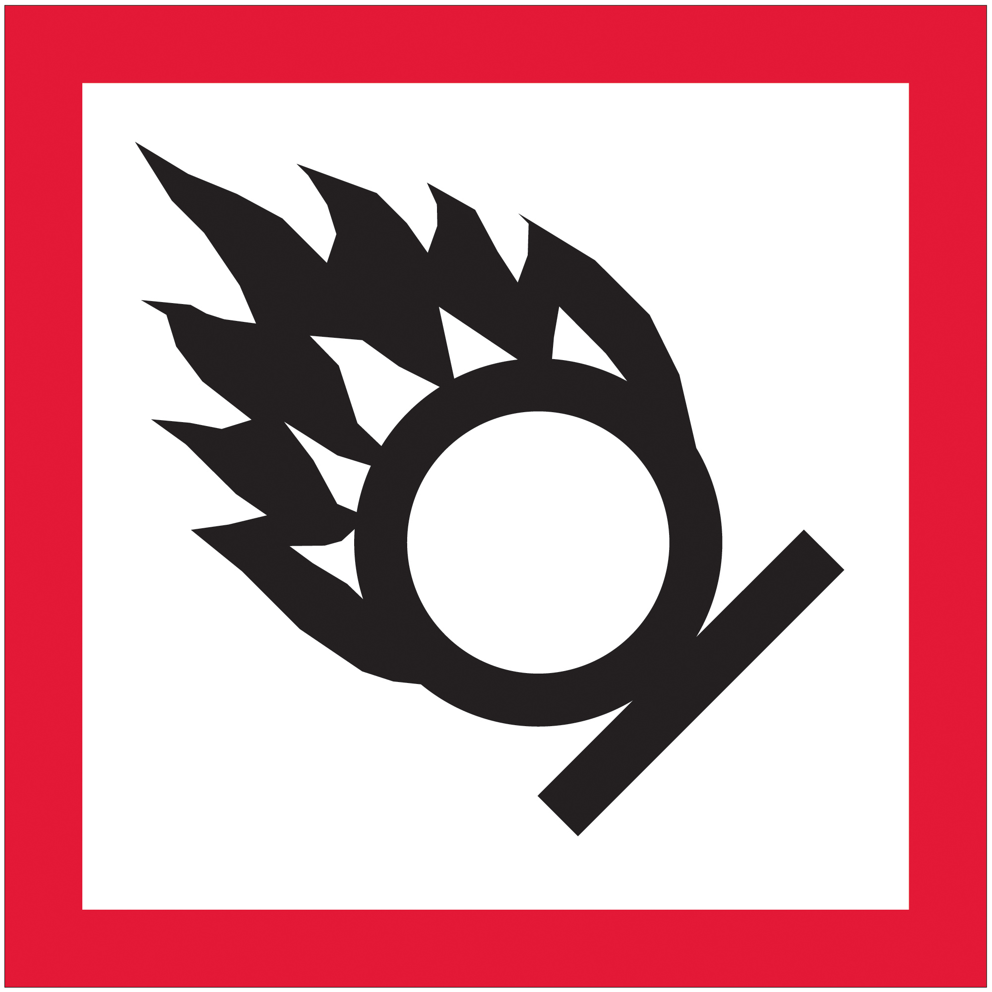 Tape Logic® Pictogram Labels, Flame Over Circle, 1" x 1", Black/Red/White, 500/Roll