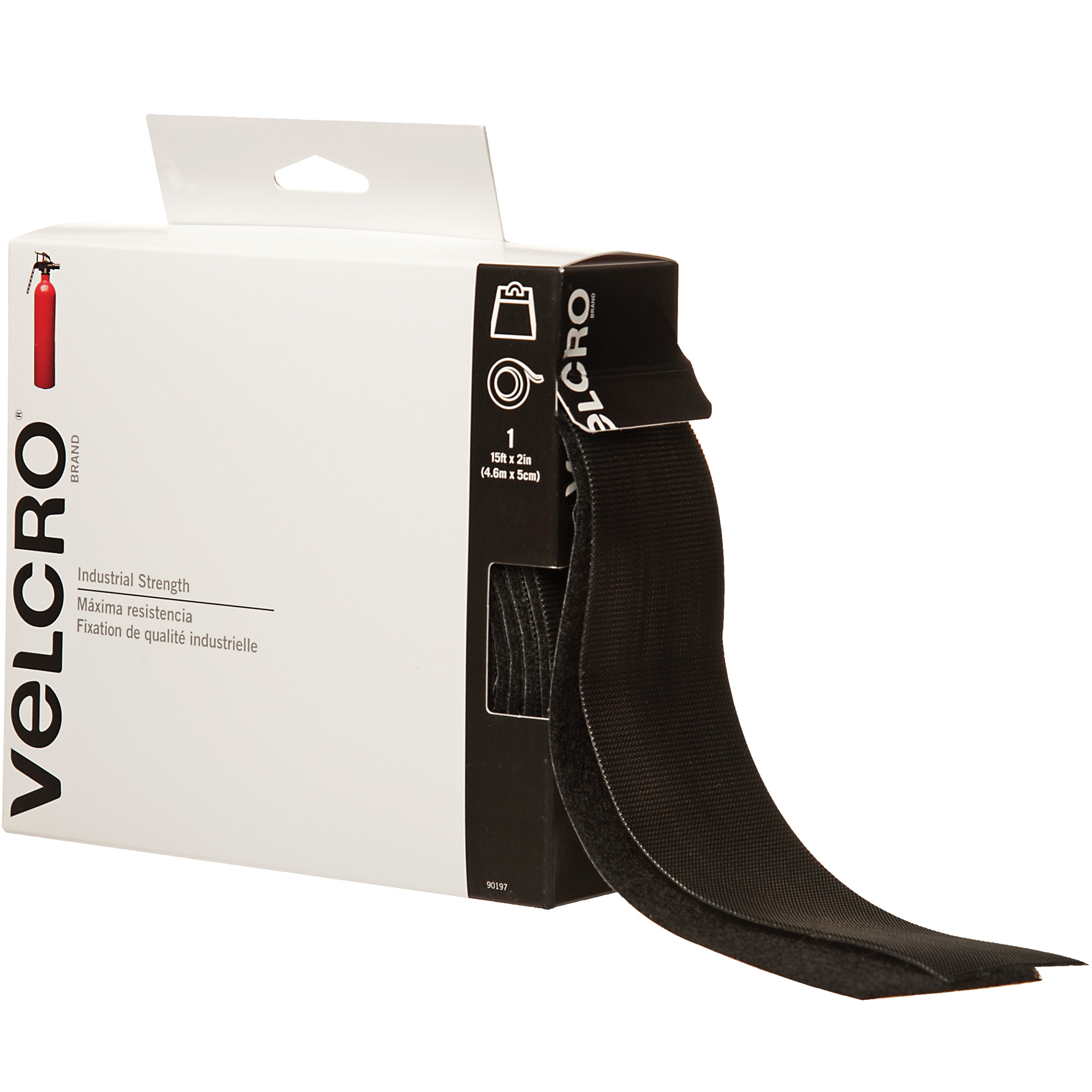 Velcro® Tape, Combo Packs, 2" x 15', Black, 1/Case