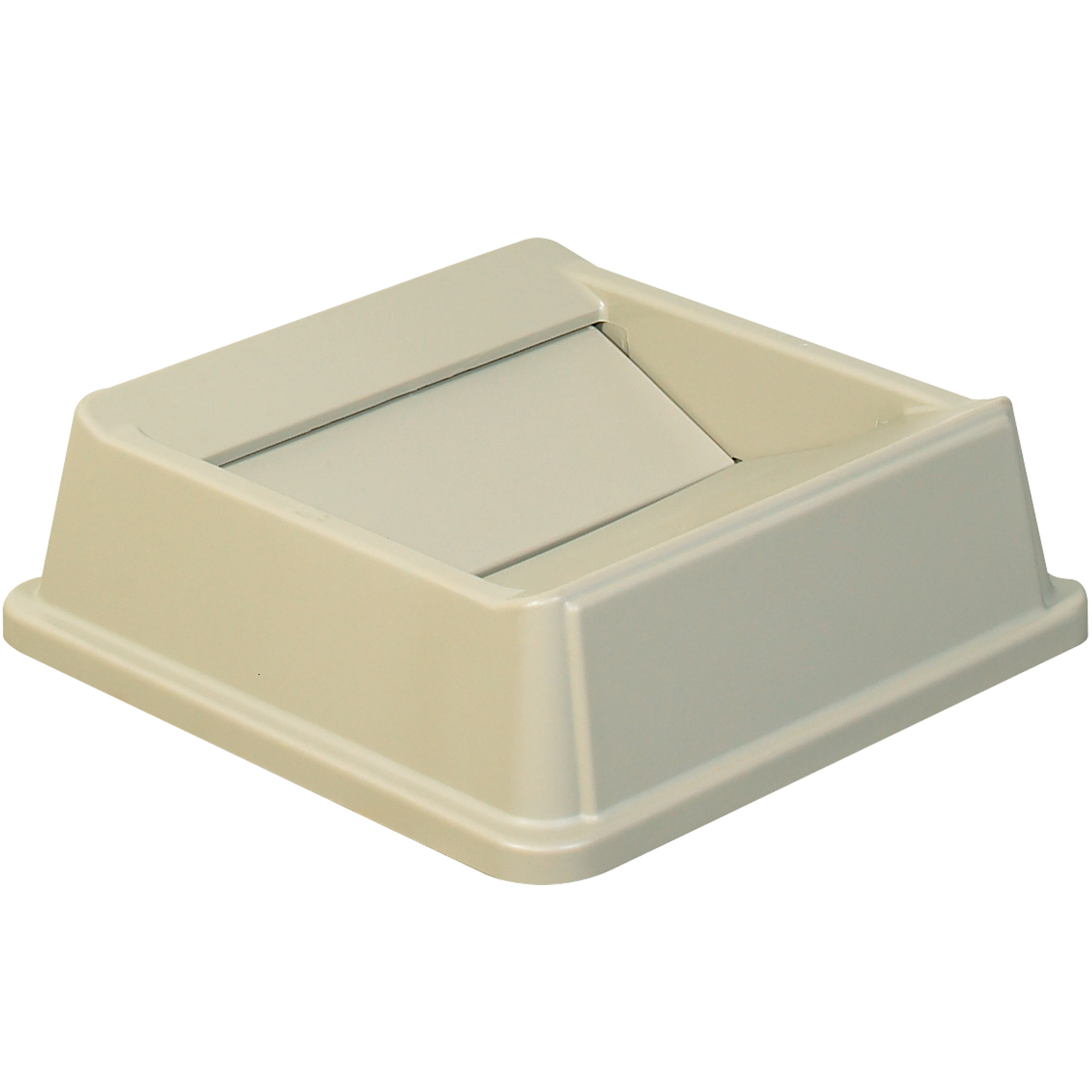 Rubbermaid® Hands-Free Trash Can Lid, 35 Gallon, 20" x 20" x 6", Beige, 1/Each