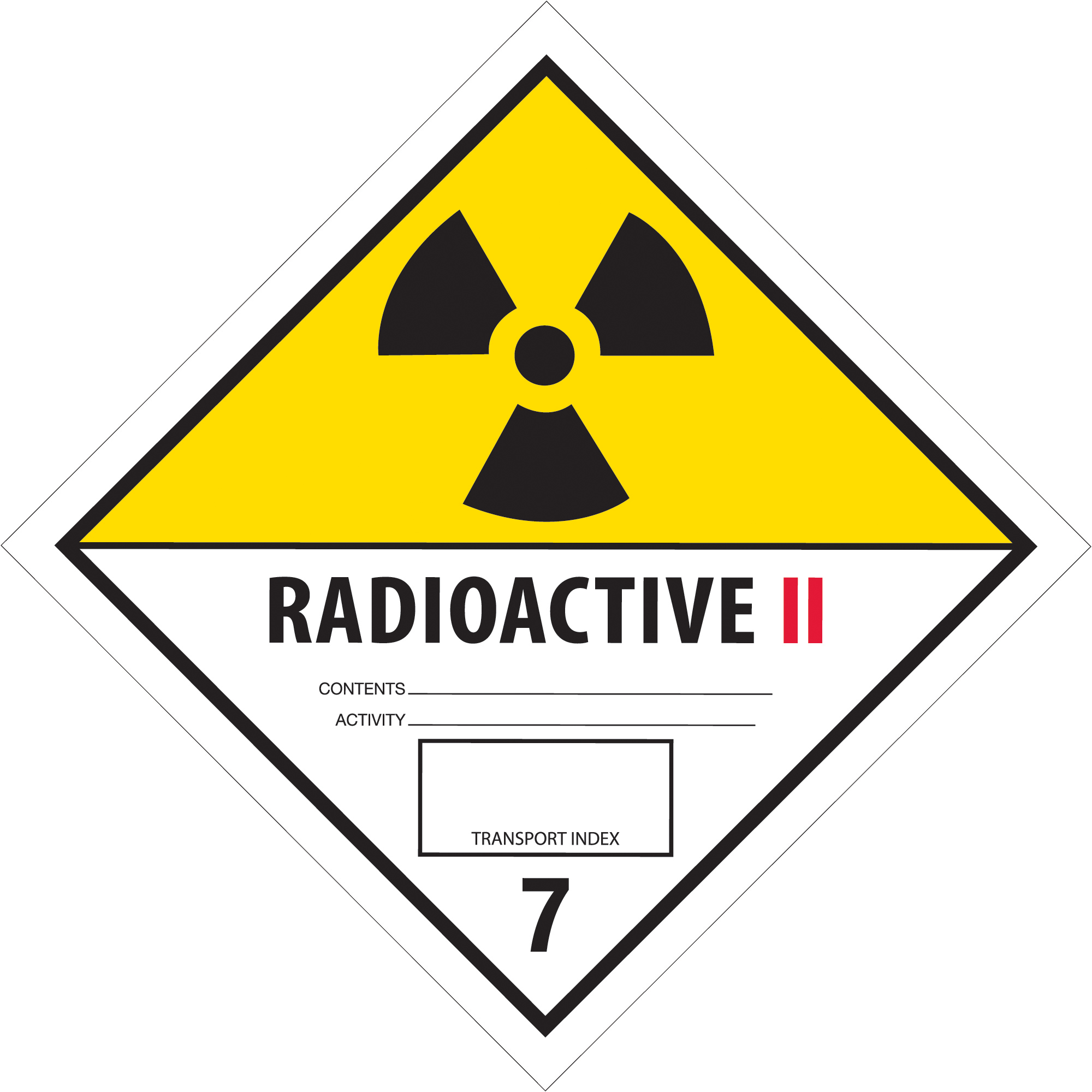 Tape Logic® Labels, "Radioactive II", 4" x 4", Black/White/Yellow, 500/Roll