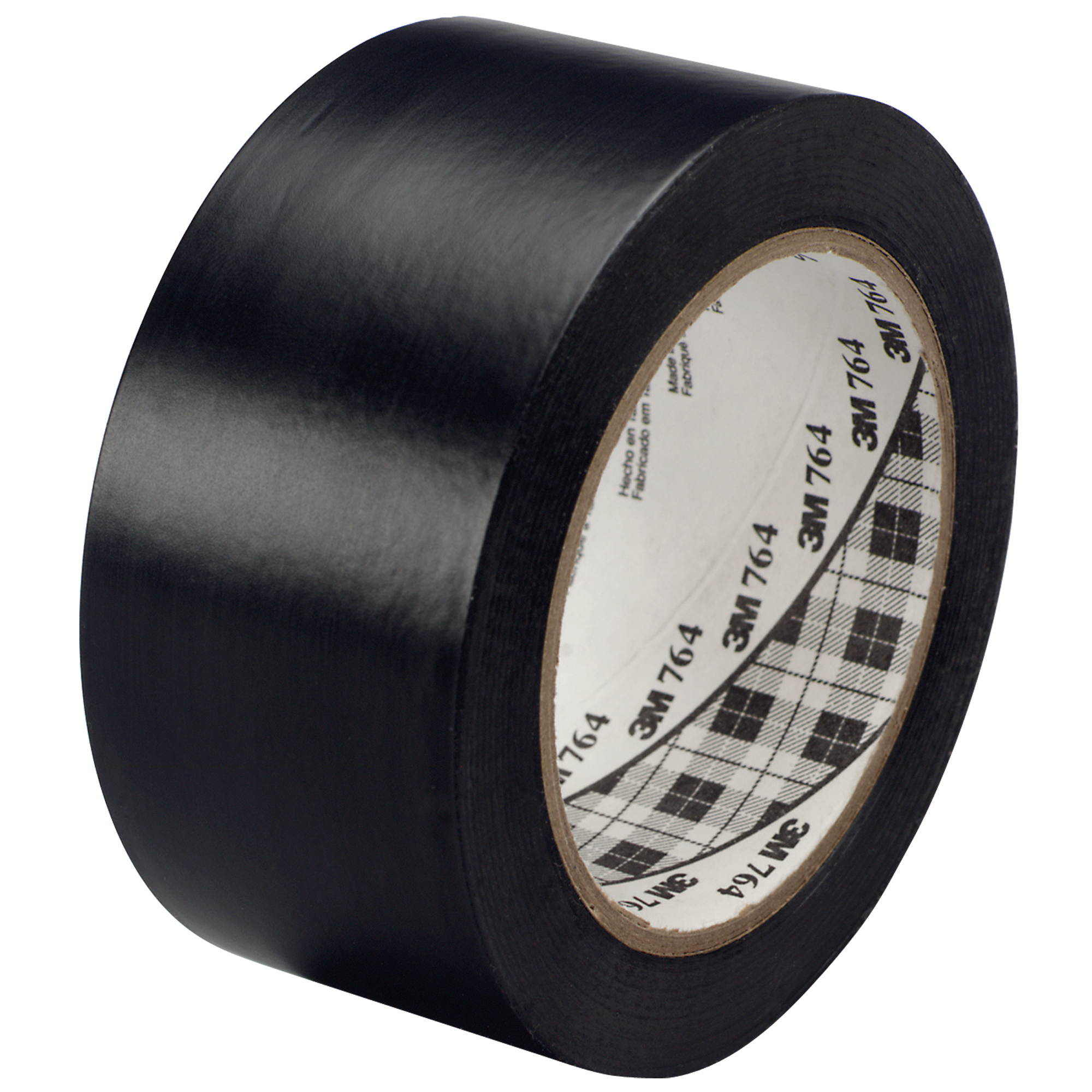 3M™ 764 Vinyl Tape, 5.0 Mil, 2" x 36 yds., Black, 6/Case