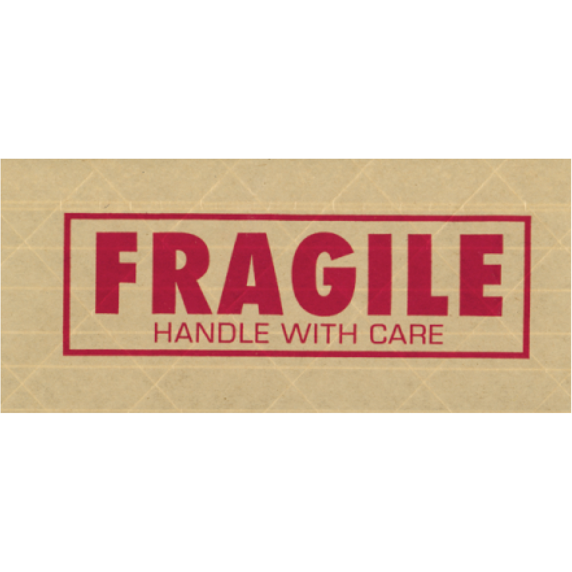 Tape Logic® #7500 Pre-Printed Reinforced Water Activated Tape, "Fragile", 3" x 450' , Kraft, 10/Case