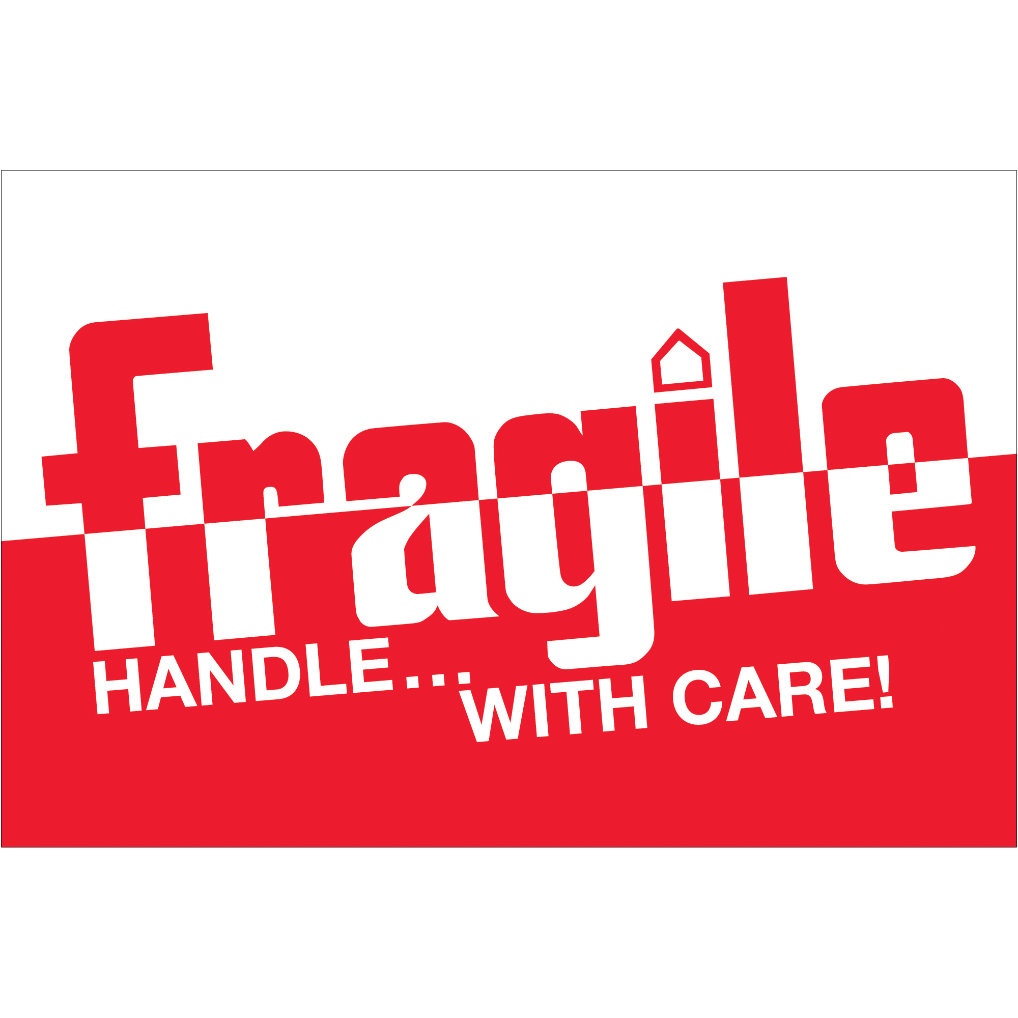Tape Logic® Labels, "Fragile - Handle With Care", 2" x 3", Red/White, 500/Roll