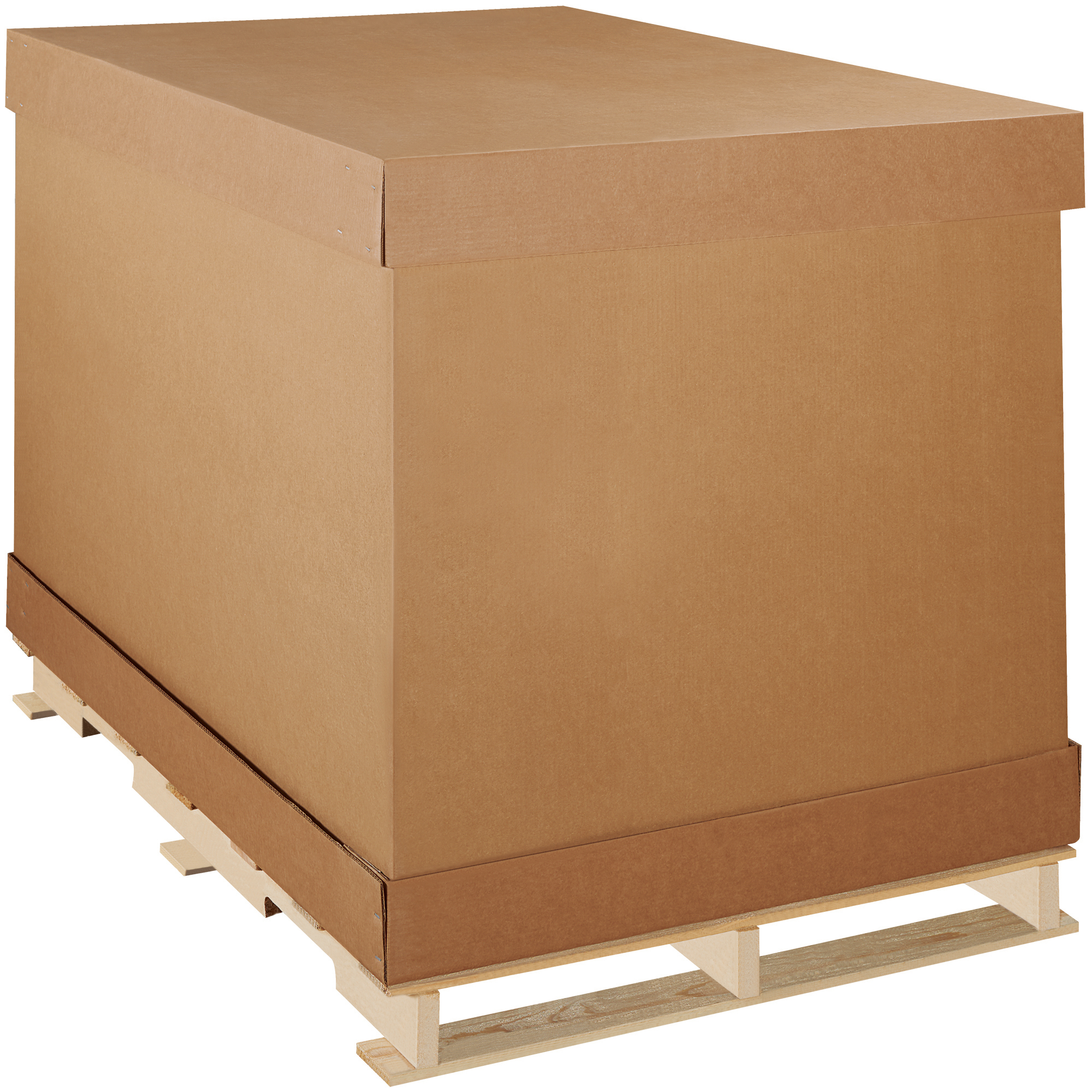 Double Wall Corrugated Boxes, 58" x 41" x 45", Kraft, 1/Bundle; 7/Skid