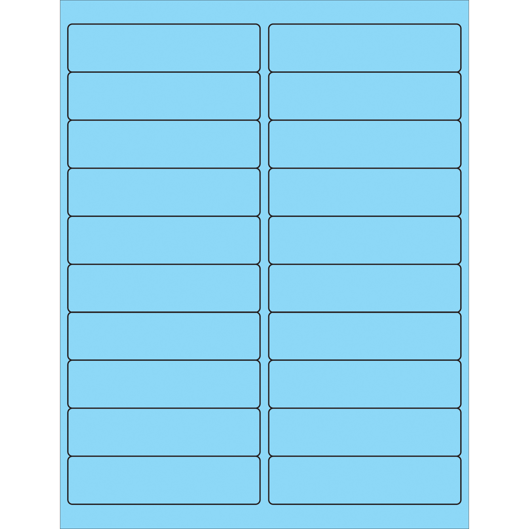 Tape Logic® Rectangle Laser Labels, 4" x 1", Pastel Blue, 2000/Case