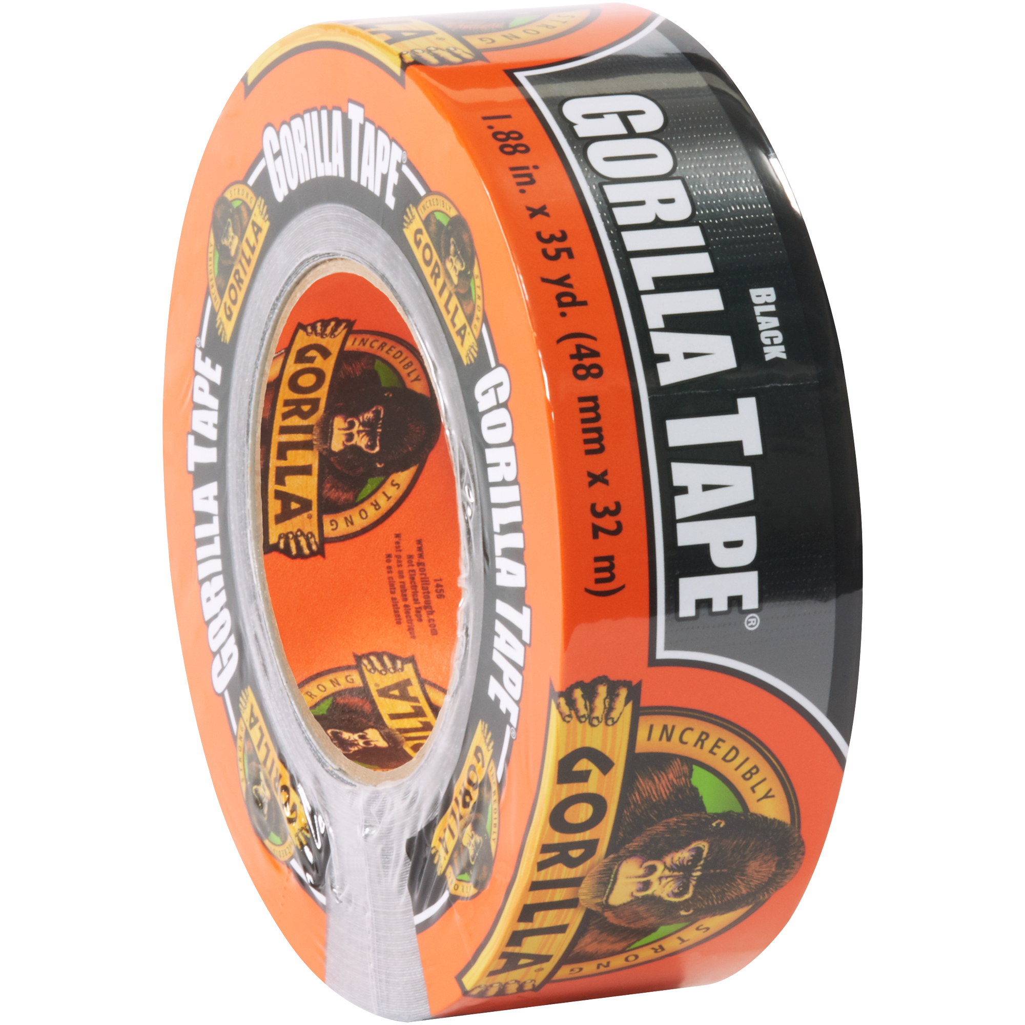 Gorilla® Duct Tape, 17.0 Mil, 2" x 35 yds., Black, 1/Case
