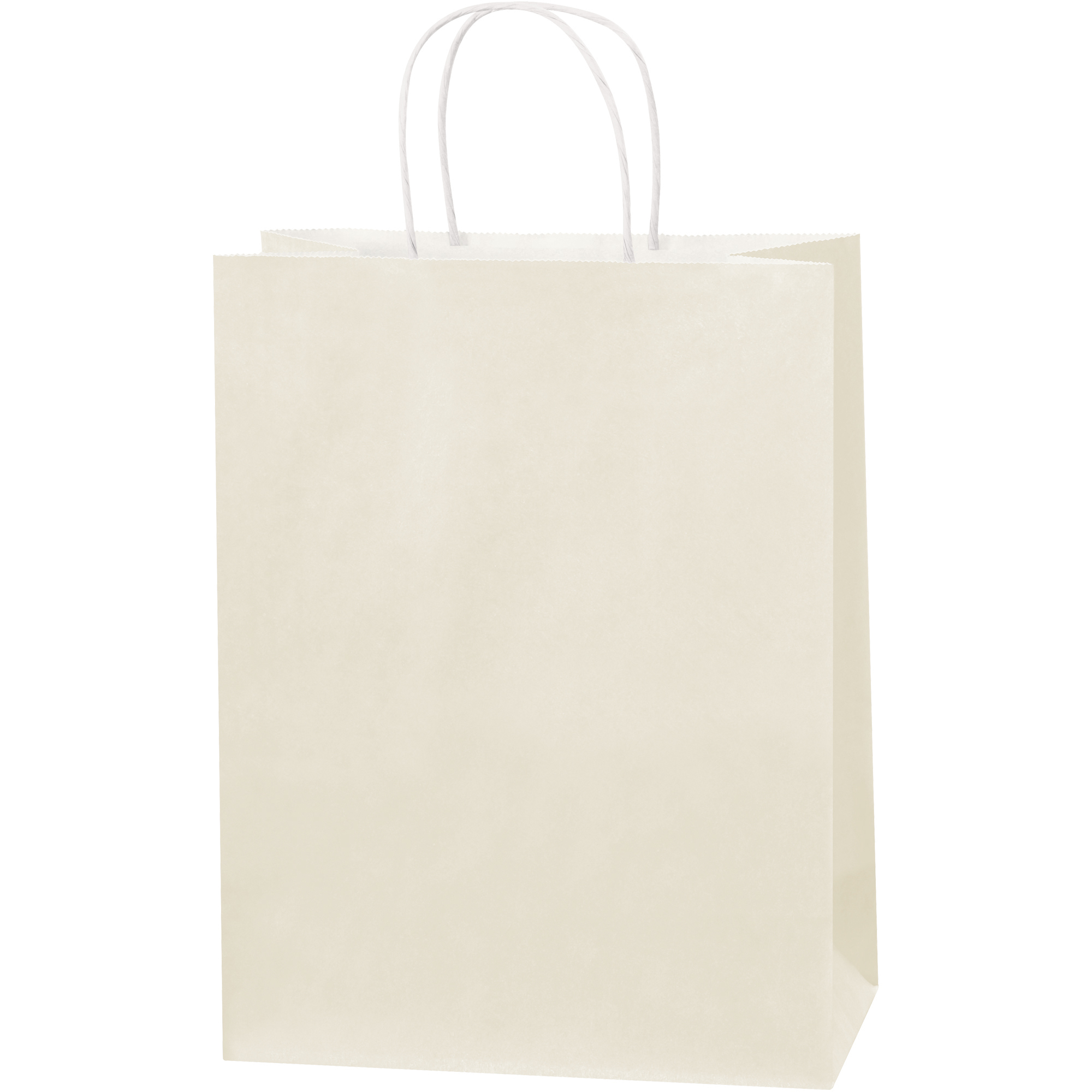 Tinted Paper Shopping Bags, 10" x 5" x 13", French Vanilla, 250/Case