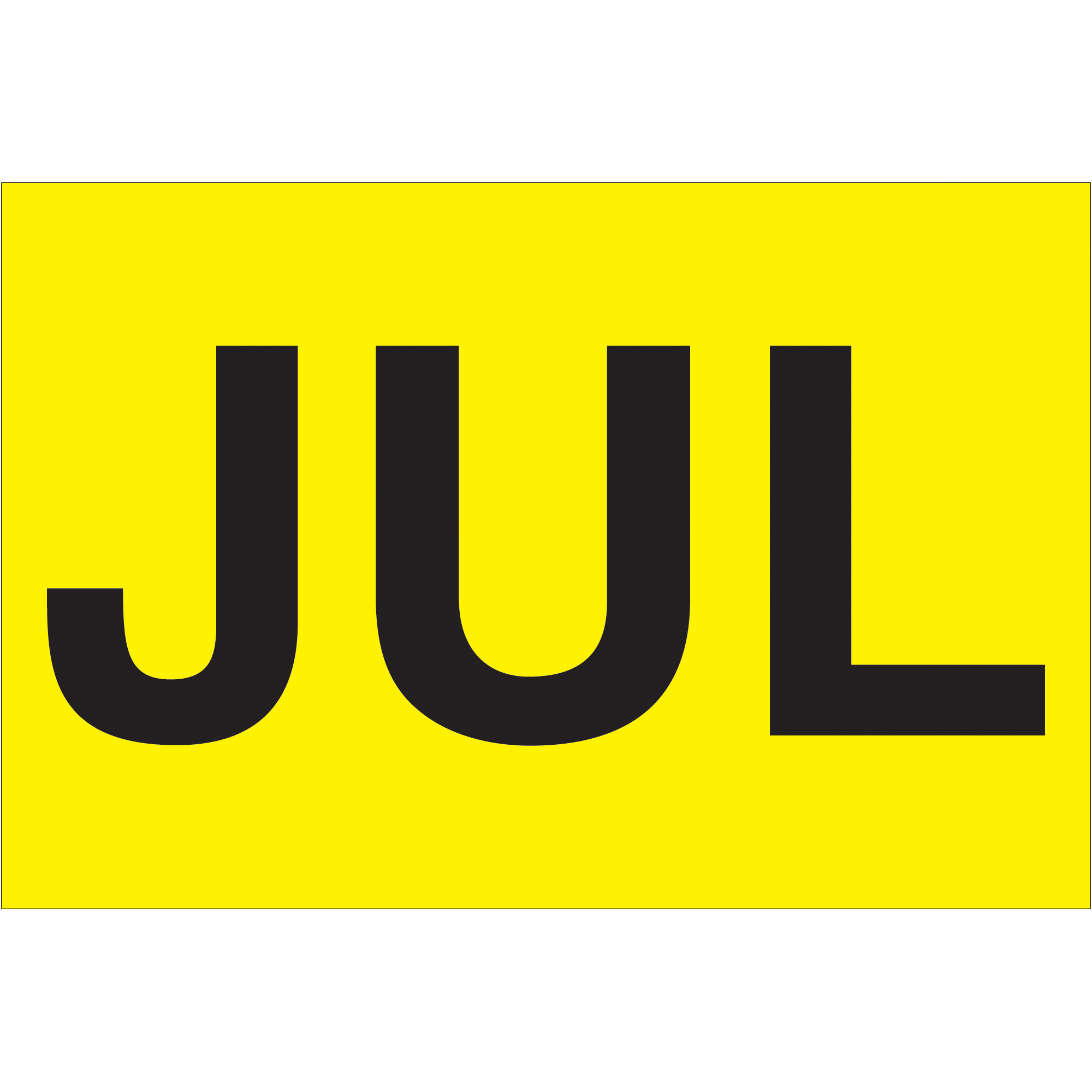 Tape Logic® Months of the Year Labels, "JUL", 2" x 3", Fluorescent Yellow, 500/Roll