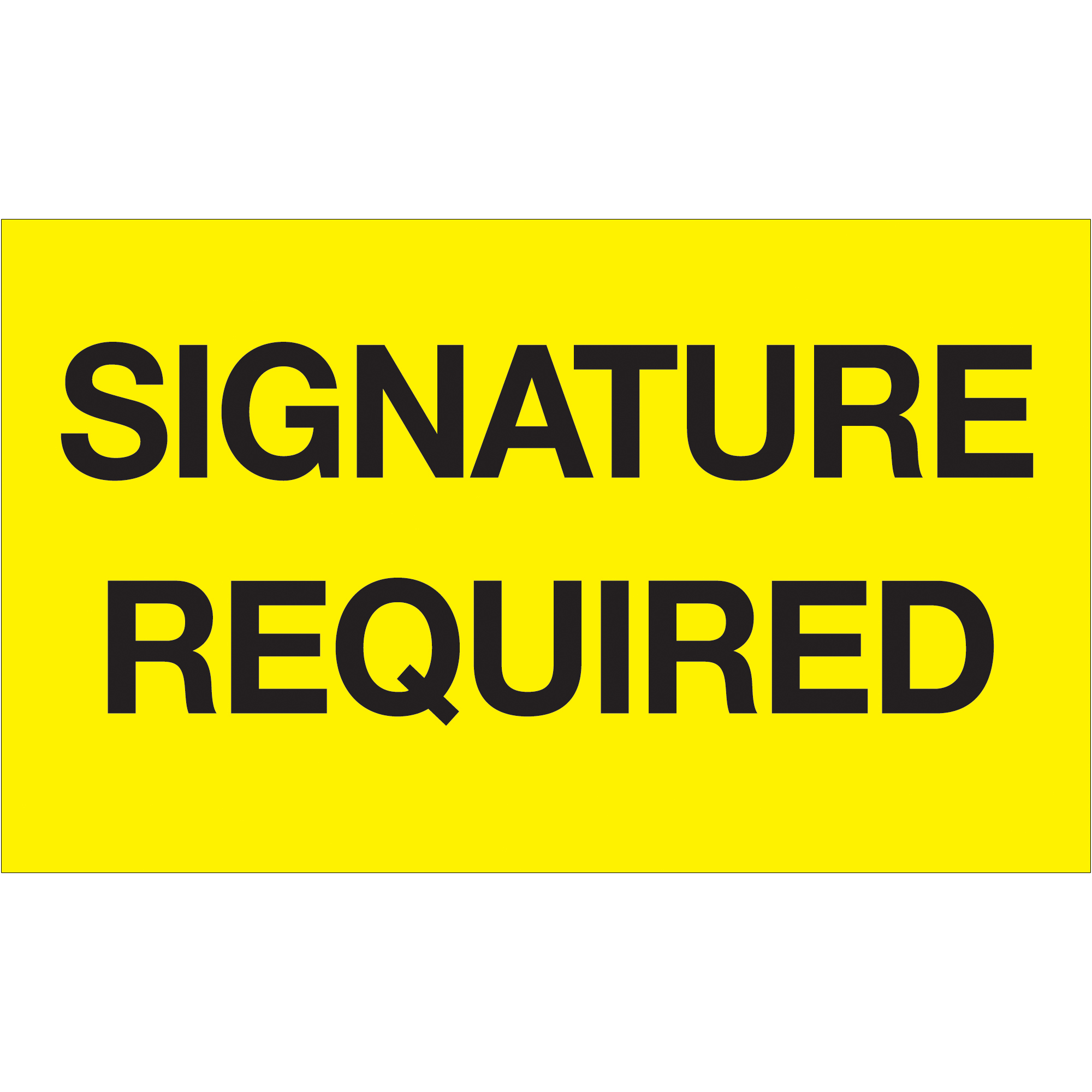 Tape Logic® Labels, "Signature Required", 3" x 5", Fluorescent Yellow, 500/Roll