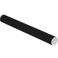 Mailing Tubes with Caps, 2" x 18", Black, 50/Case