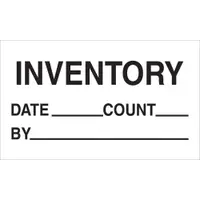 Tape Logic® Labels, "Inventory - Date - Count - By", 3" x 5", Black/White, 500/Roll