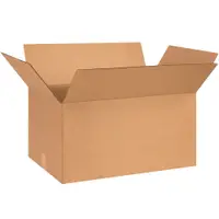 Corrugated Boxes, 24" x 15" x 12", Kraft, 20/Bundle; 120/Skid