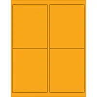 Tape Logic® Rectangle Laser Labels, 4" x 5", Fluorescent Orange, 400/Case