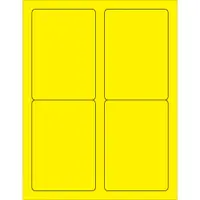 Tape Logic® Rectangle Laser Labels, 3 1/2" x 5", Fluorescent Yellow, 400/Case