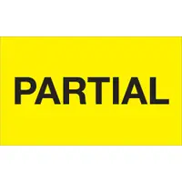 Tape Logic® Labels, "Partial", 3" x 5", Fluorescent Yellow, 500/Roll