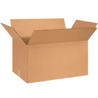 Corrugated Boxes, 26" x 16" x 14", Kraft, 15/Bundle; 120/Skid