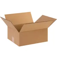 Flat Corrugated Boxes, 12" x 10" x 5", Kraft, 25/Bundle; 500/Skid