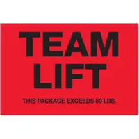 Tape Logic® "Team Lift", 2" x 3" Circle, Fluorescent Red, 500/Roll
