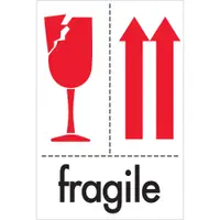 Tape Logic® Labels, "Fragile", 4" x 6", Red/White/Black, 500/Roll