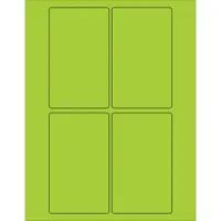 Tape Logic® Rectangle Laser Labels, 3" x 5", Fluorescent Green, 400/Case
