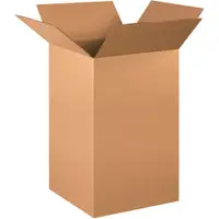 Tall Corrugated Boxes, 16" x 16" x 30", Kraft, 10/Bundle; 120/Skid