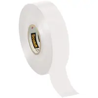 3M™ 35 Colored Electrical Tape, 7 Mil, 3/4" x 66', White, 10/Case