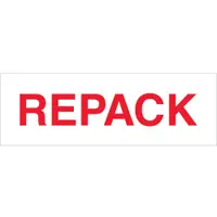 Tape Logic® Pre-Printed Carton Sealing Tape, "Repack", 2.2 Mil, 2" x 110 yds., Red/White, 6/Case